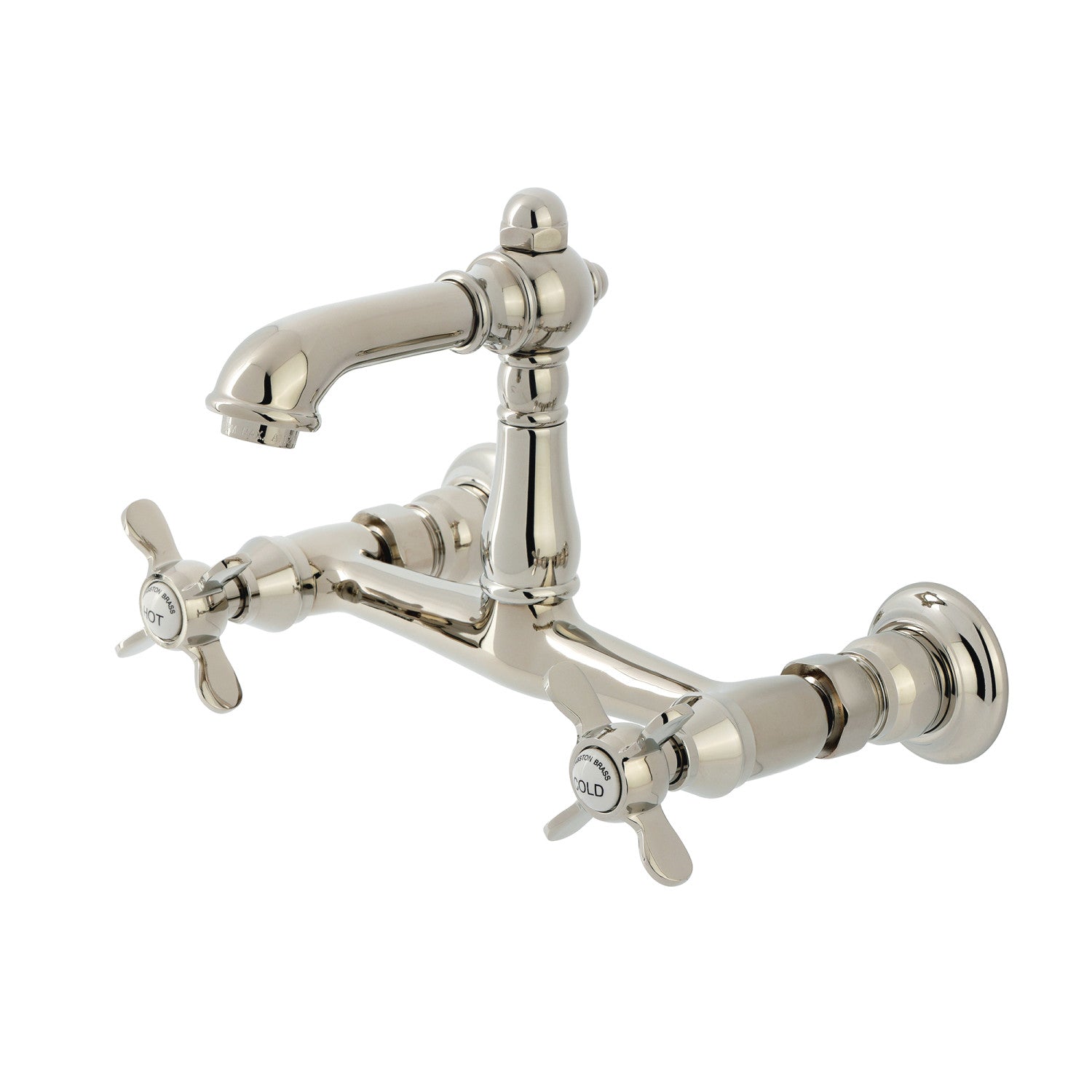Kingston Heirloom KS7256BEX - Essex Double-Handle 2 trous Robinet de salle de bains mural, nickel poli