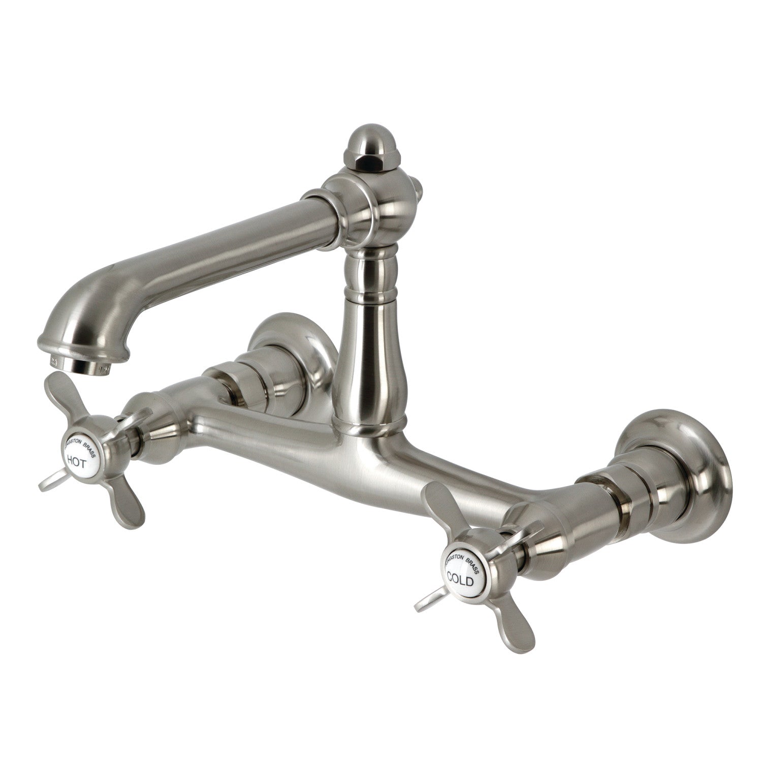 Kingston Heirloom KS7248BEX - Essex Double-Handle 2 trous Robinet de salle de bains mural, Nickel brossé