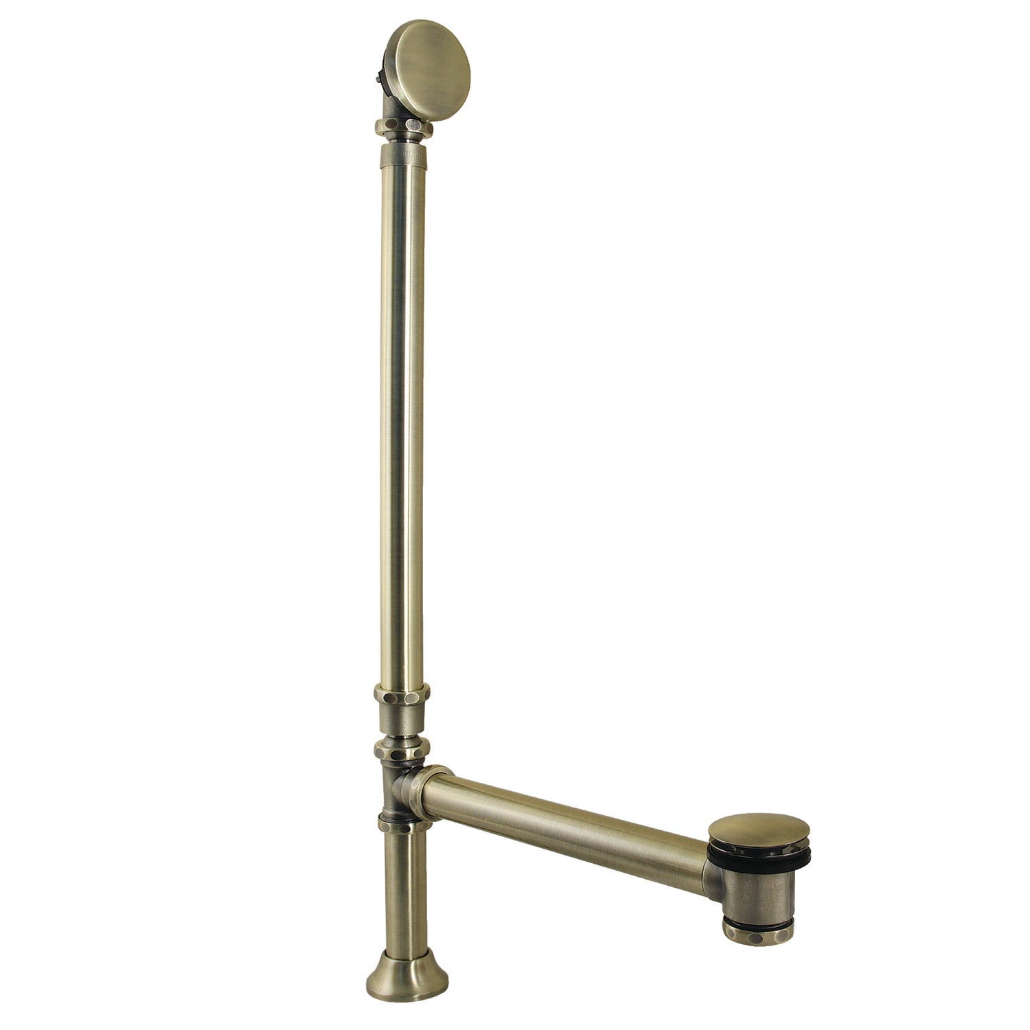 Kingston Sona CC2713 - Vintage Swivel Ball Toe Touch Tub Waste and Overflow, Antique Brass