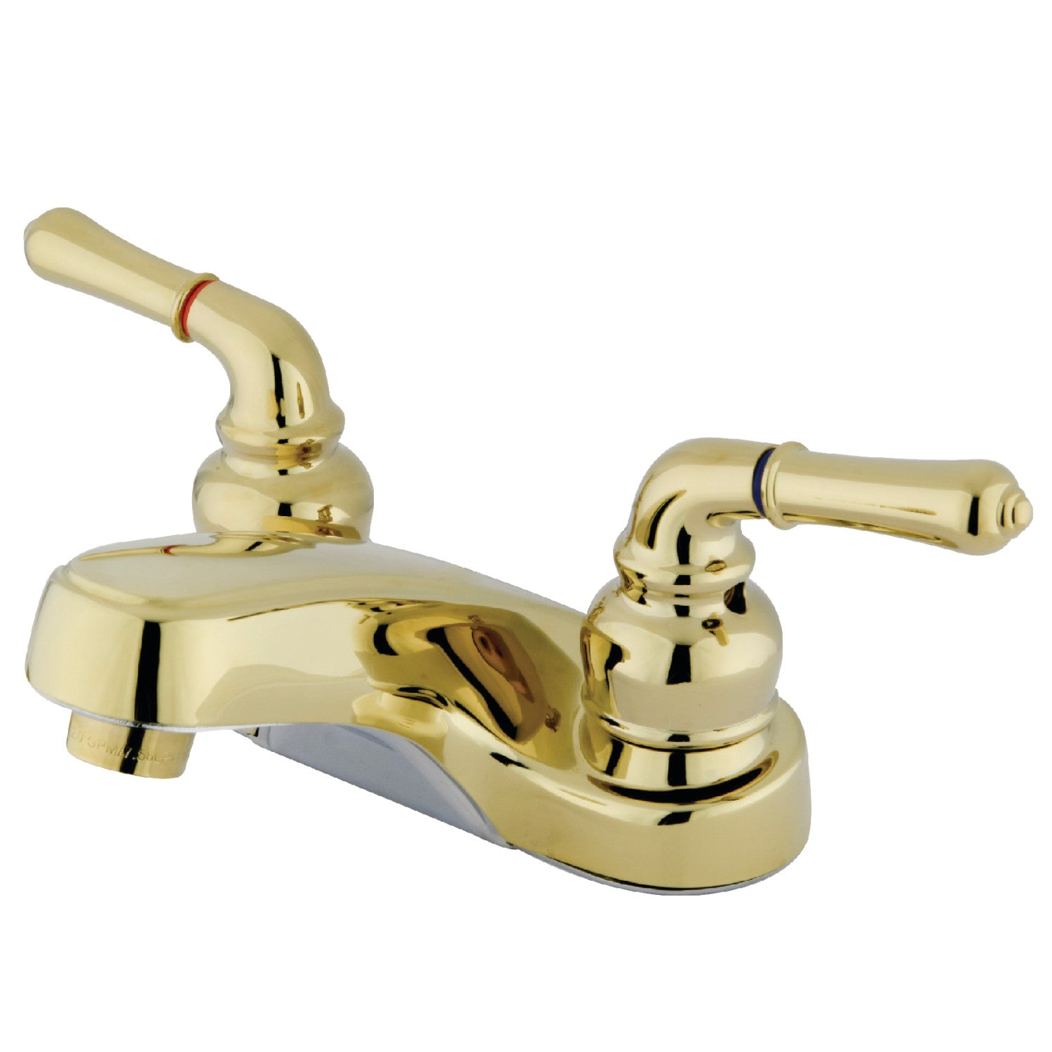 Kingston Heirloom KB252LP - Magellan Double poignée 3 trous montage sur plage 4-Inch Centerset Robinet de salle de bains, laiton poli