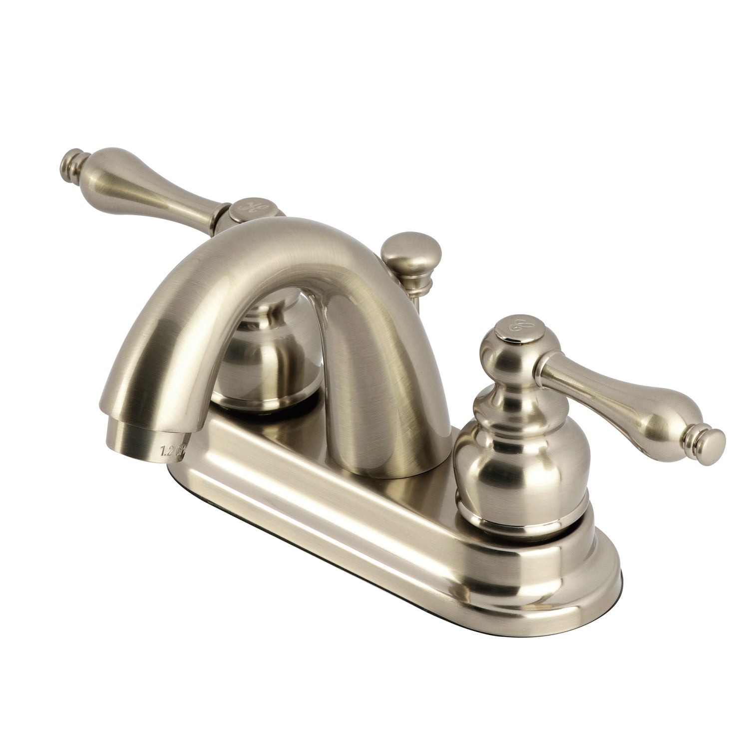 Kingston Heirloom KB5618AL - Robinet de salle de bain à double poignée de restauration 3 trous montage sur plage 4-Inch Centerset avec drain à tirette, nickel brossé