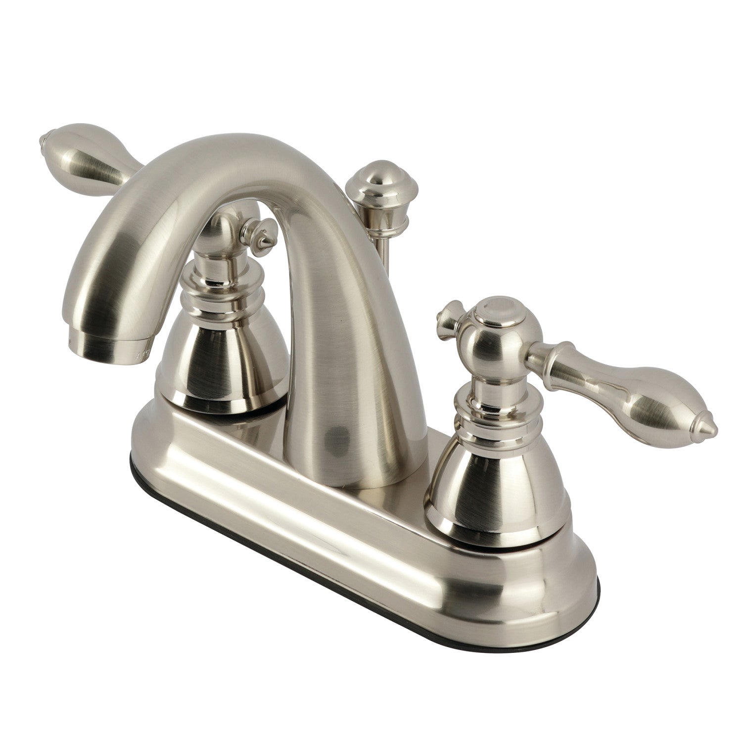 Kingston Tulare FSY5618ACL - American Classic Double-Handle 3-Hole Deck Mount 4-Inch Centerset Bathroom Faucet with Pop-Up Drain, Brushed Nickel