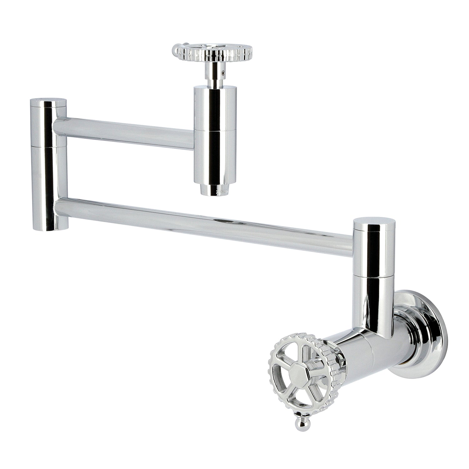 Kingston Sona KS8101CG - Robinet de remplissage de pot de montage mural à deux poignées Fuller 1 trou, chrome poli