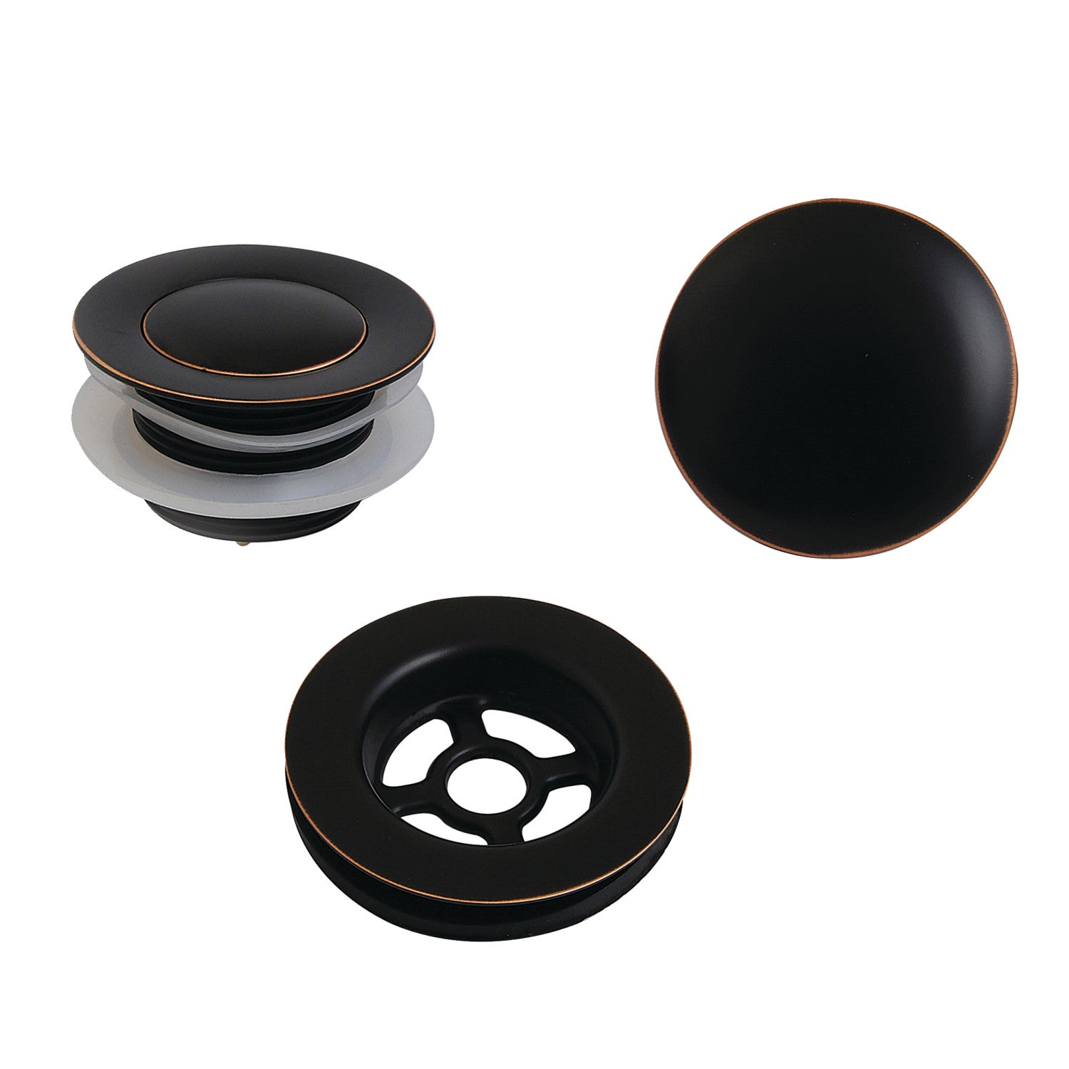 Kingston Trimscape VTDETRIMNB Toe Touch Tub Drain Trim Kit, Naples Bronze