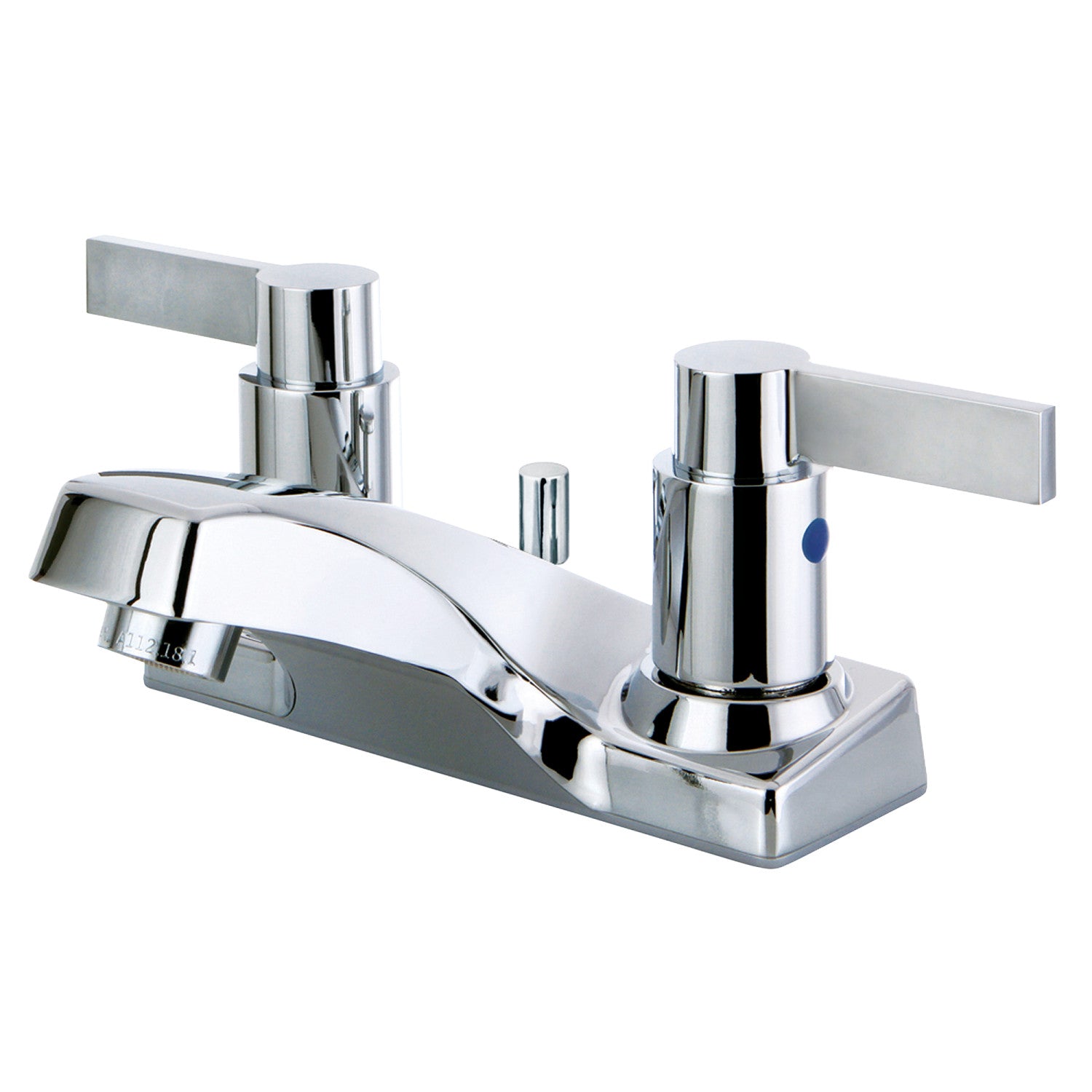 Kingston NuvoFusion FB2201NDL Double-Handle 3 trous montage sur plage 4-Inch Centerset Robinet de salle de bain avec drain à tirette ABS, chrome poli