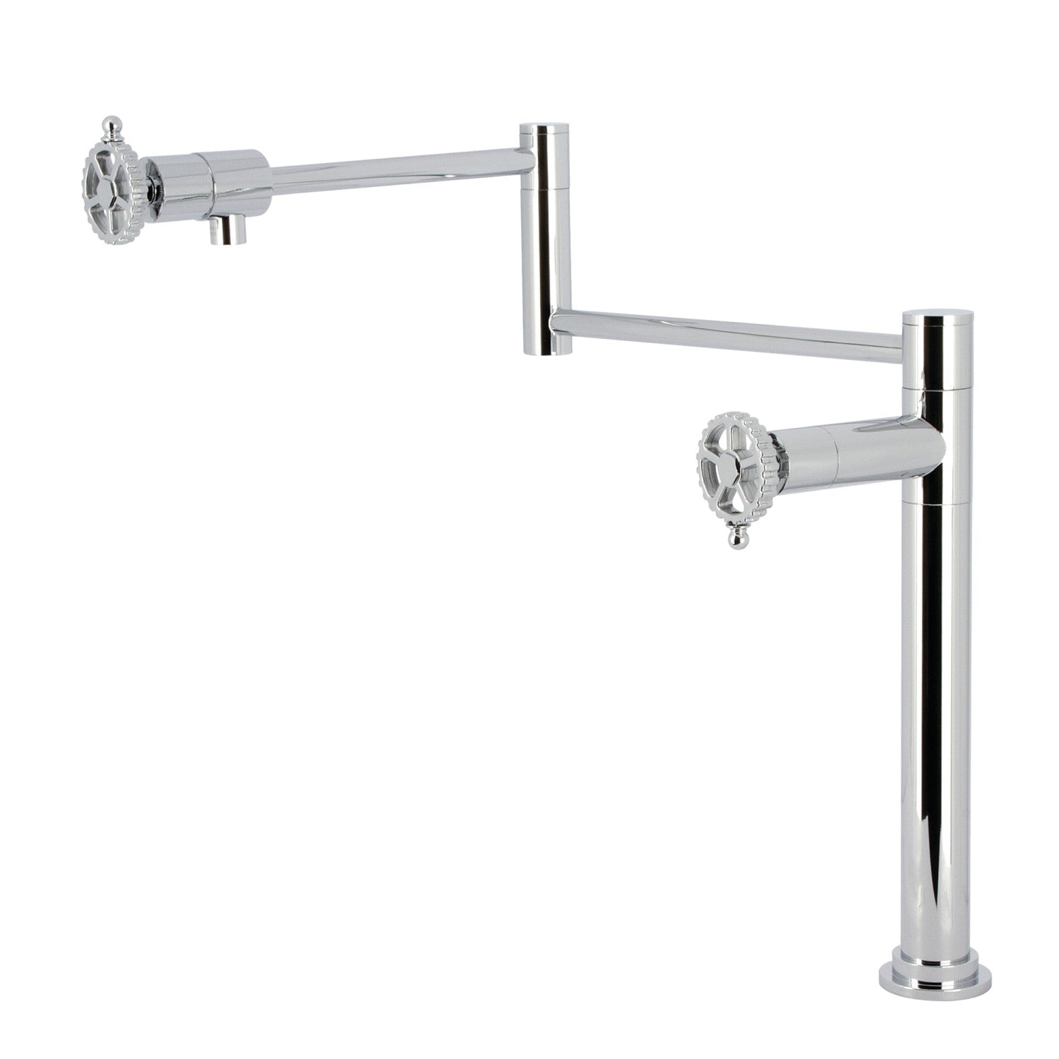 Kingston Sona KS4701CG - Robinet de remplissage de pot de plate-forme à deux poignées Fuller 1 trou, chrome poli