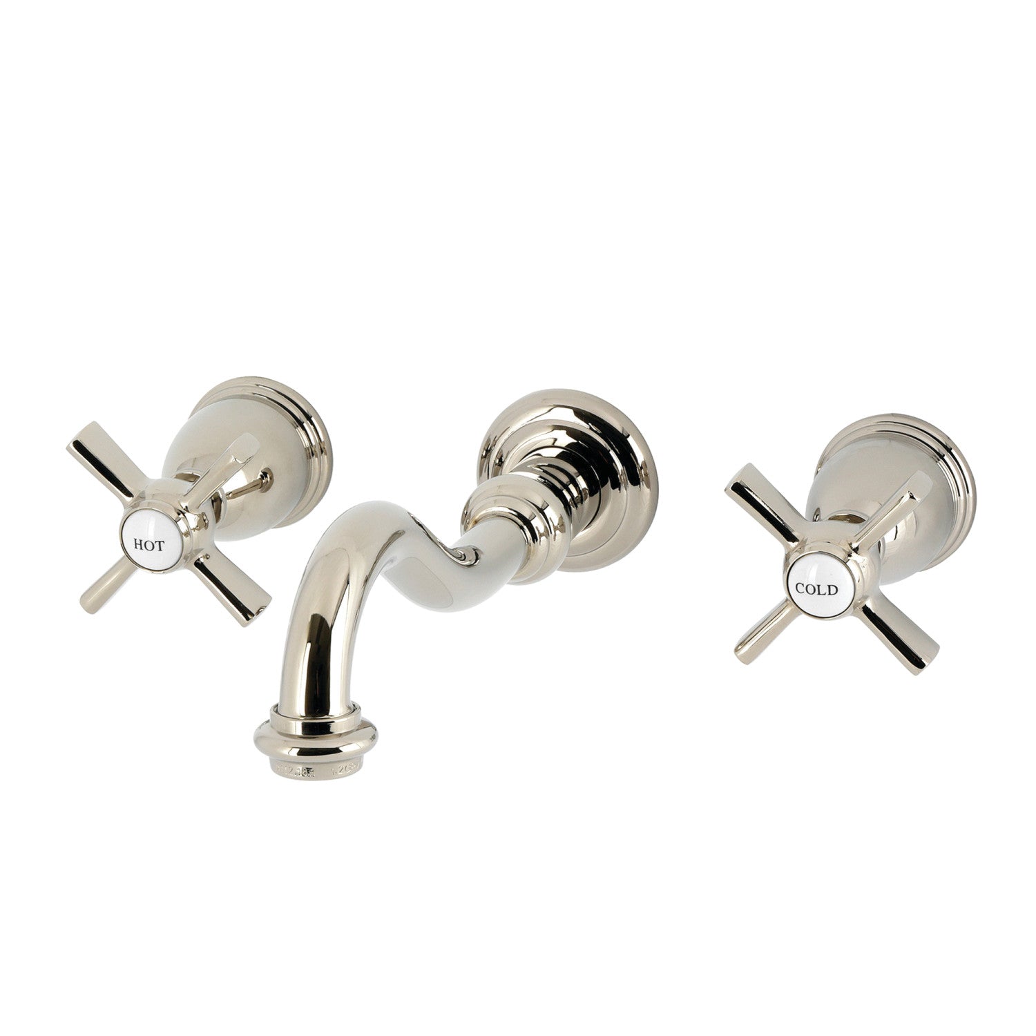 Kingston Heirloom KS3126ZX - Robinet de salle de bains à double poignée Millennium 3 trous, nickel poli