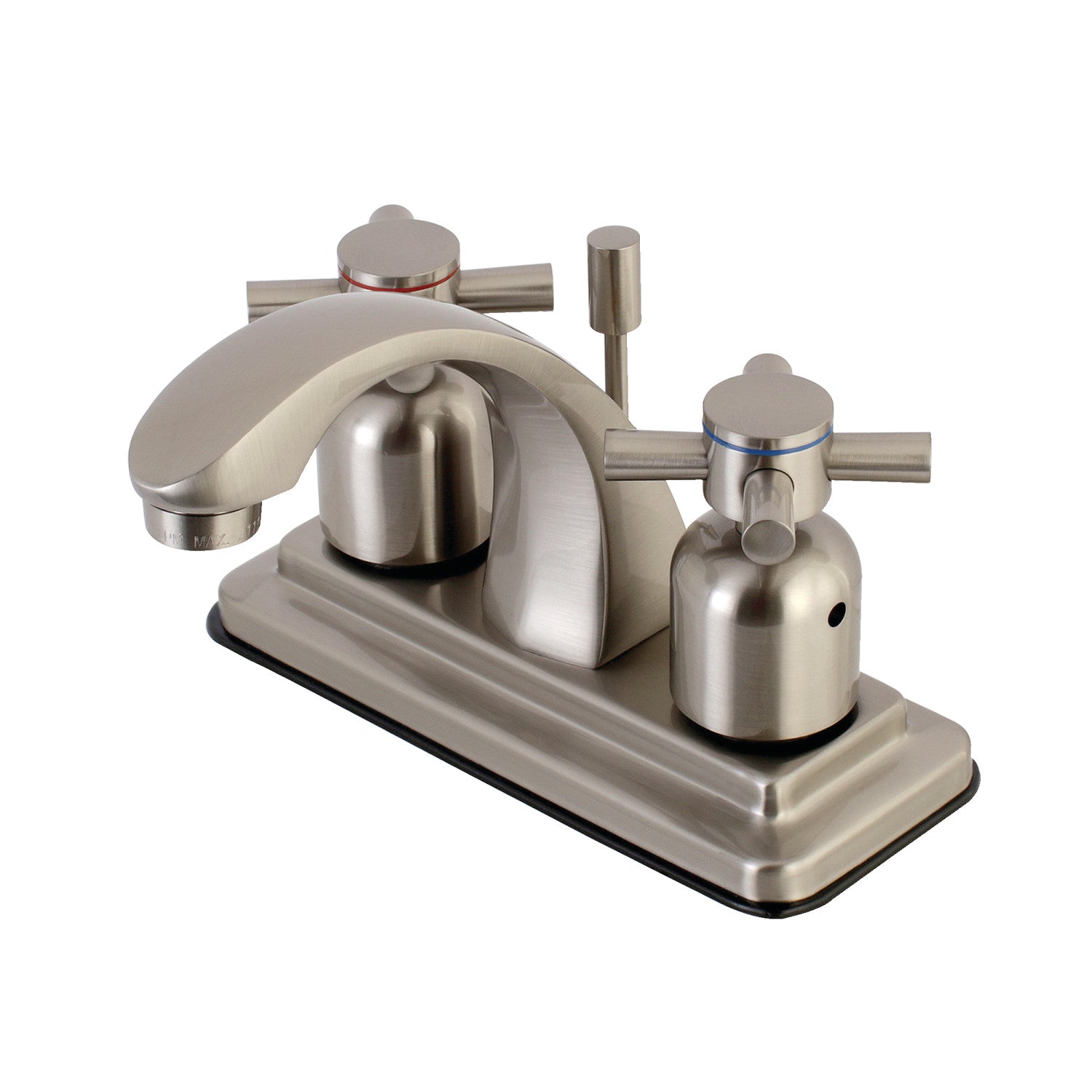 Kingston Sona KB4648DX - Concord Double-Handle 3 trous montage sur plage 4-Inch Centerset Robinet de salle de bains avec drain à tirette, Nickel brossé