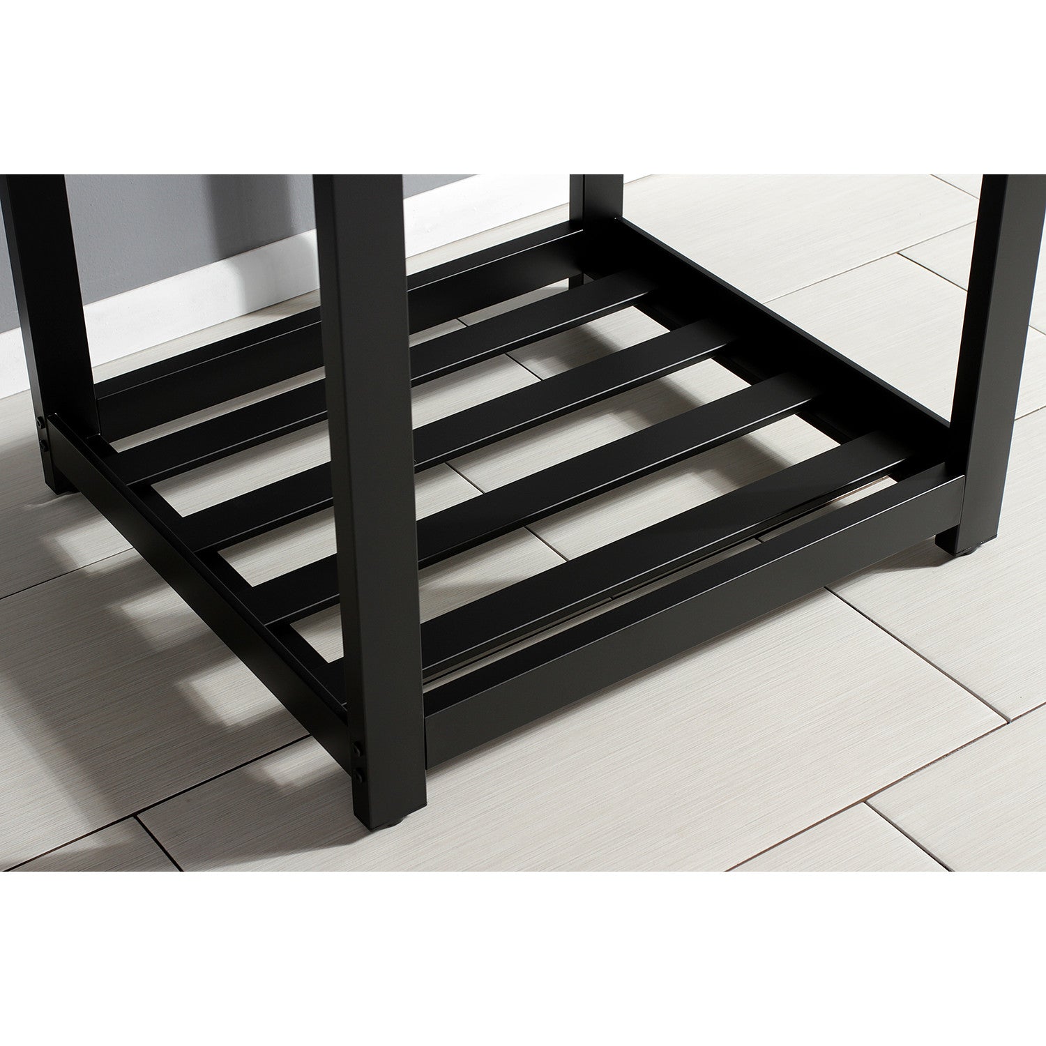 Kingston Sona KVSP2522A0 - Kingston Commercial 25-Inch Stainless Steel Console Sink with Steel Base (8-Inch, 3-Hole), Brushed Stainless Steel/Matte Black