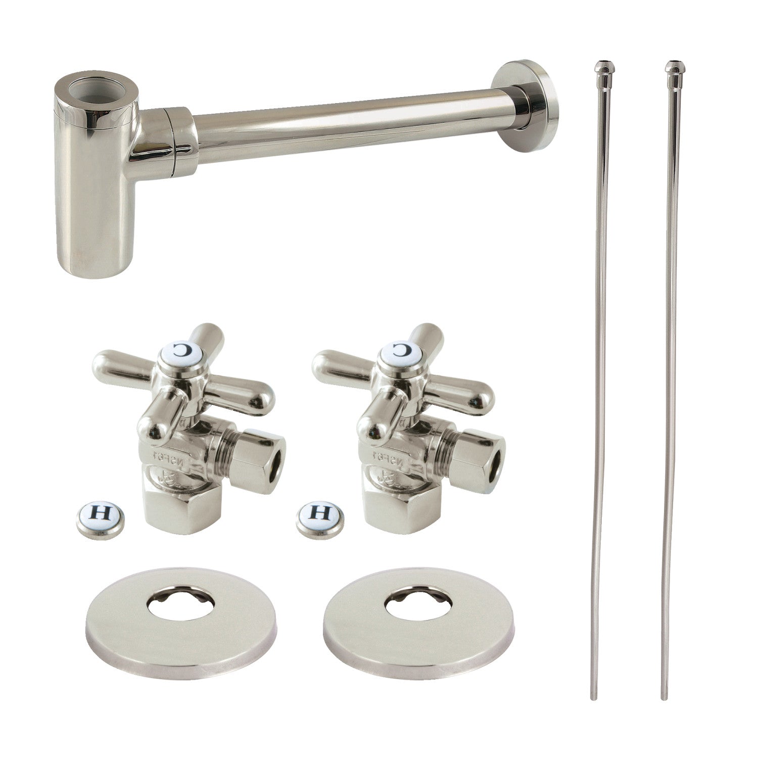 Kingston Tulare KPK806P - Trimscape Modern Plumbing Sink Trim Kit with Bottle Trap, Polished Nickel