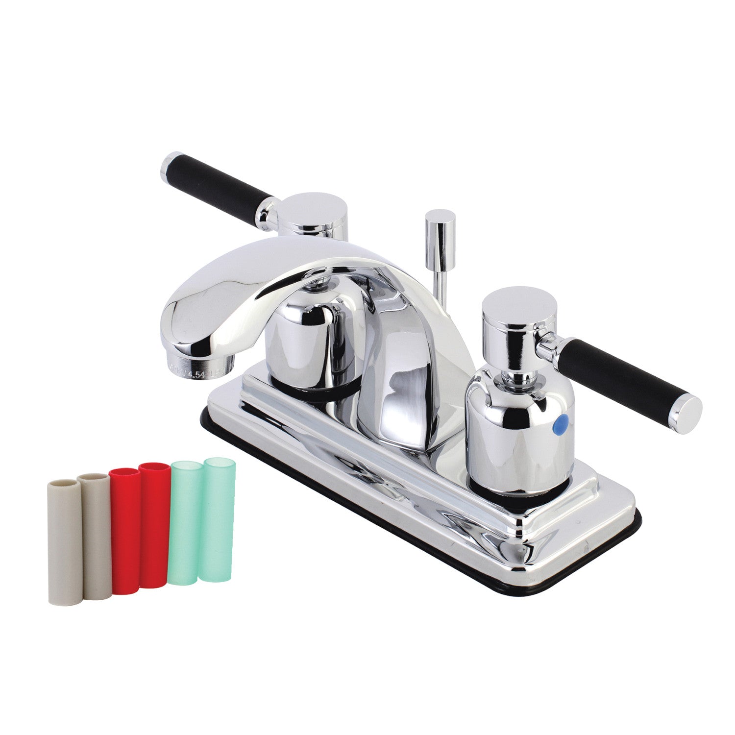 Kingston Sona KB4641DKL - Kaiser Double-Handle 3 trous montage sur plage 4-Inch Centerset Robinet de salle de bains avec drain à tirette, chrome poli