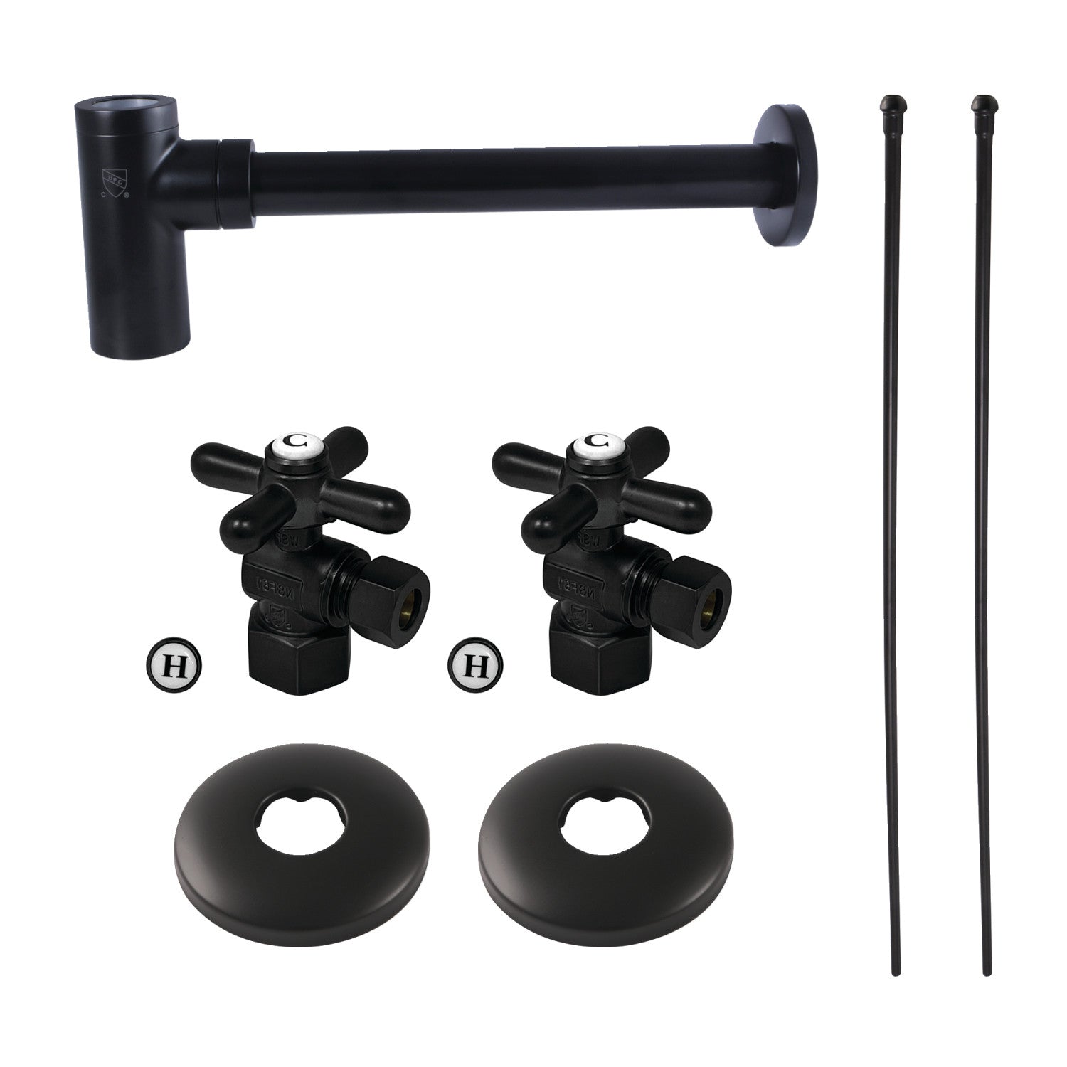 Kingston Tulare KPK800MBP - Trimscape Modern Plumbing Sink Trim Kit with Bottle Trap, Matte Black
