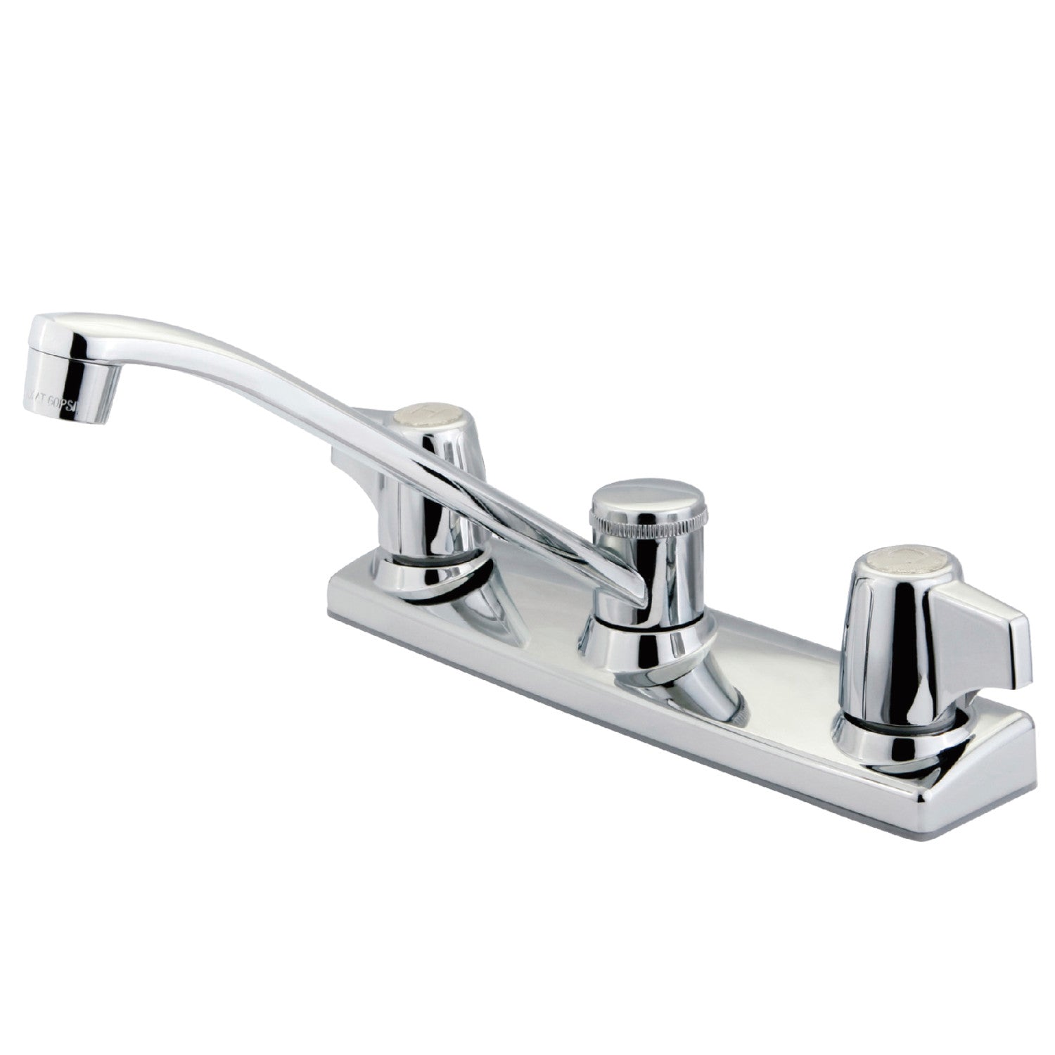 Kingston Tulare KB120 Robinet de cuisine central à deux poignées 2 trous 8, chrome poli