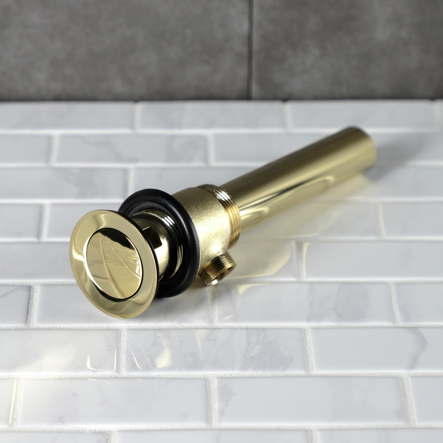 Kingston Made To Match KBT2122 Brass Pop-Up Bathroom Sink Drain with Overflow, 22 Gauge, Polished Brass