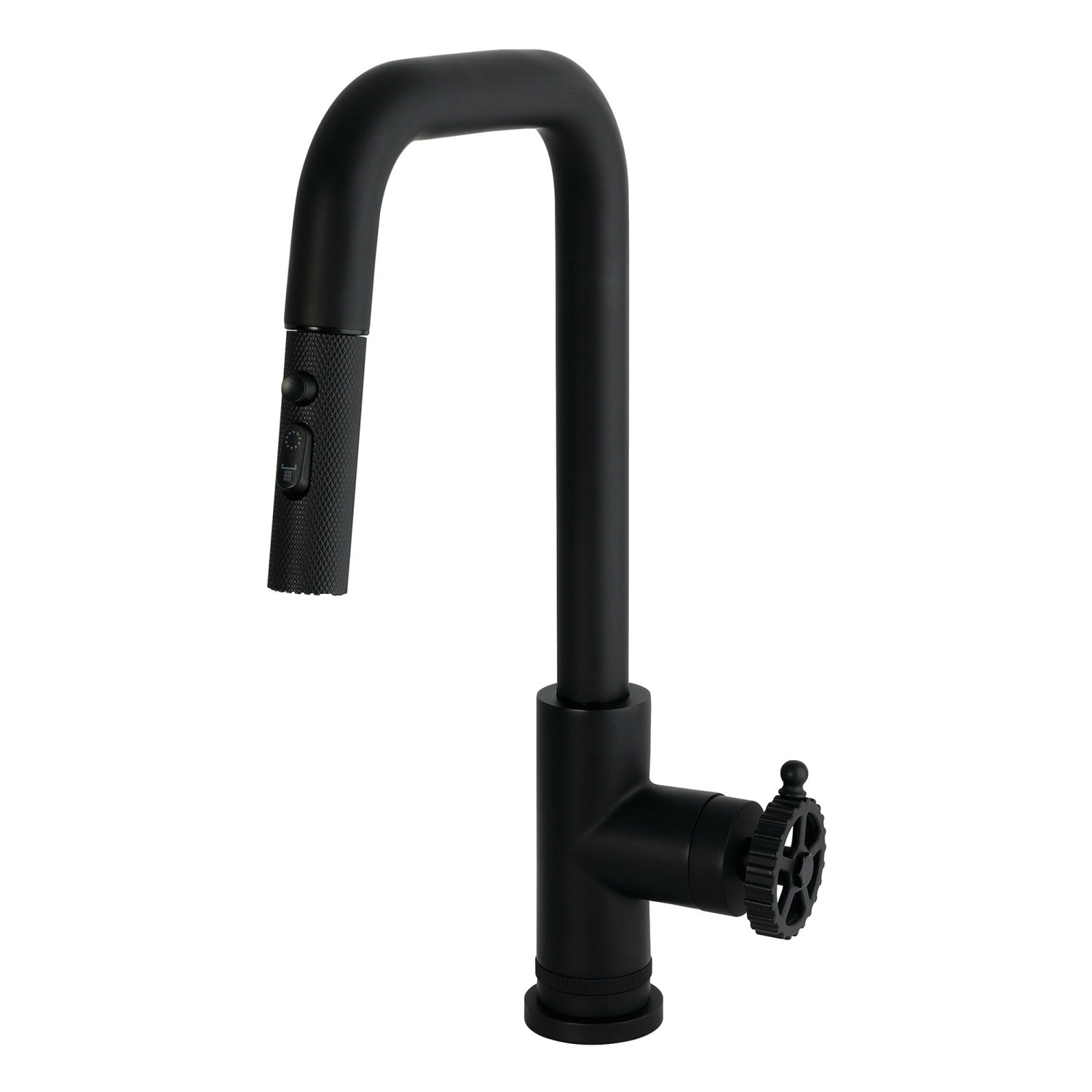 Kingston Fuller LS2730CG Robinet de cuisine à une poignée, noir mat