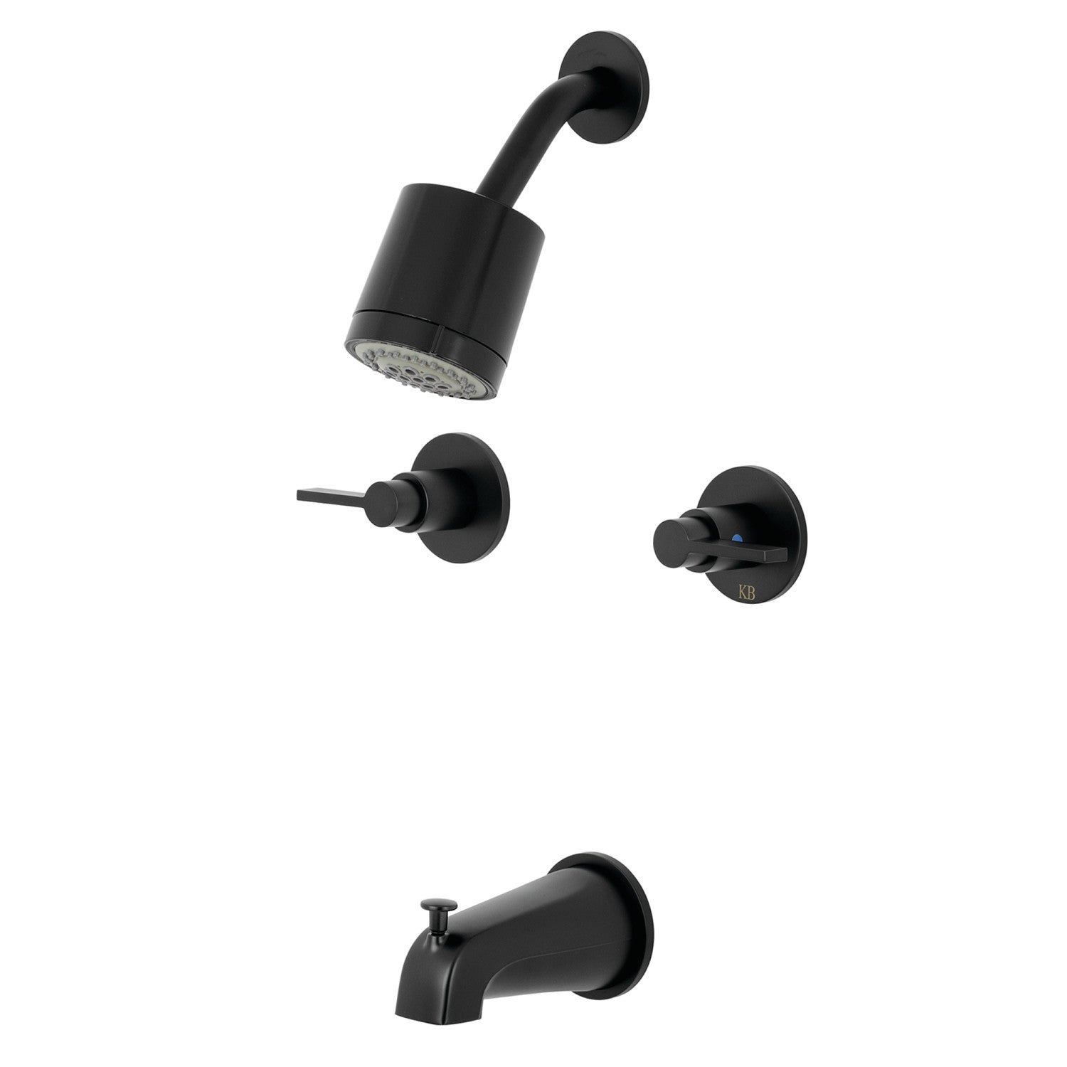 Kingston Sona KBX8140NDL - Robinet de douche et baignoire à double poignée NuvoFusion, noir mat
