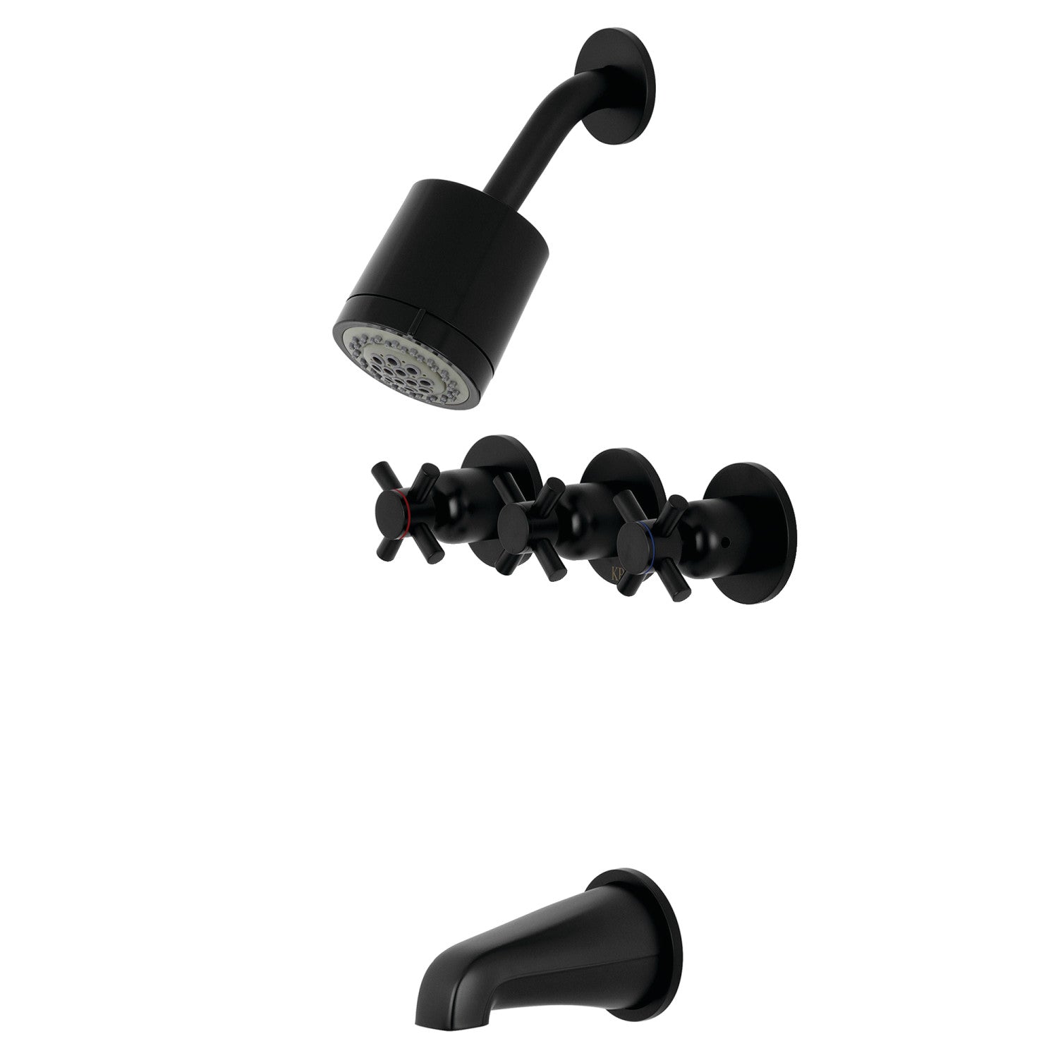 Kingston Sona KBX8130DX - Robinet de baignoire et de douche à triple poignée Concord, noir mat