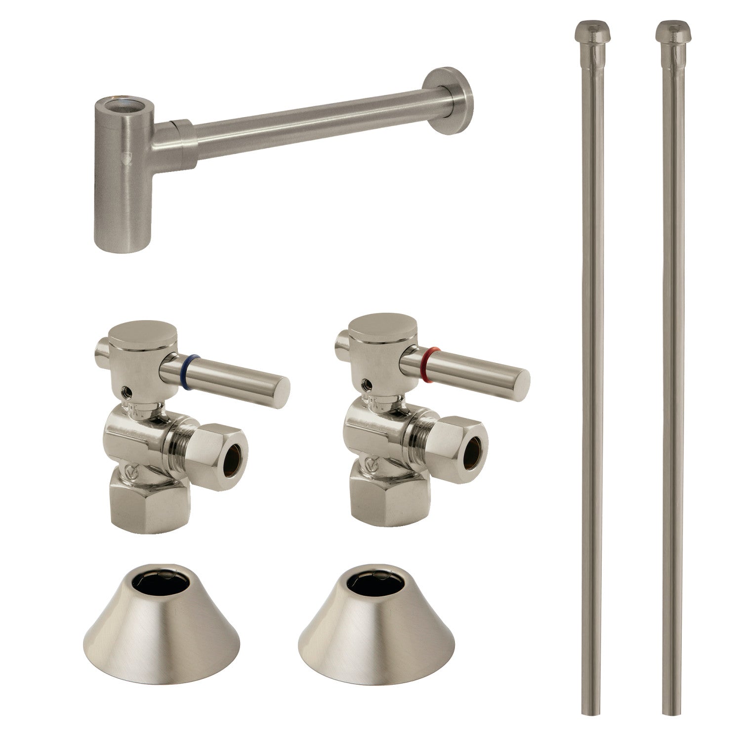 Kingston Sona CC43108DLLKB30 - Trimscape Modern Plumbing Sink Trim Kit with Bottle Trap, Brushed Nickel
