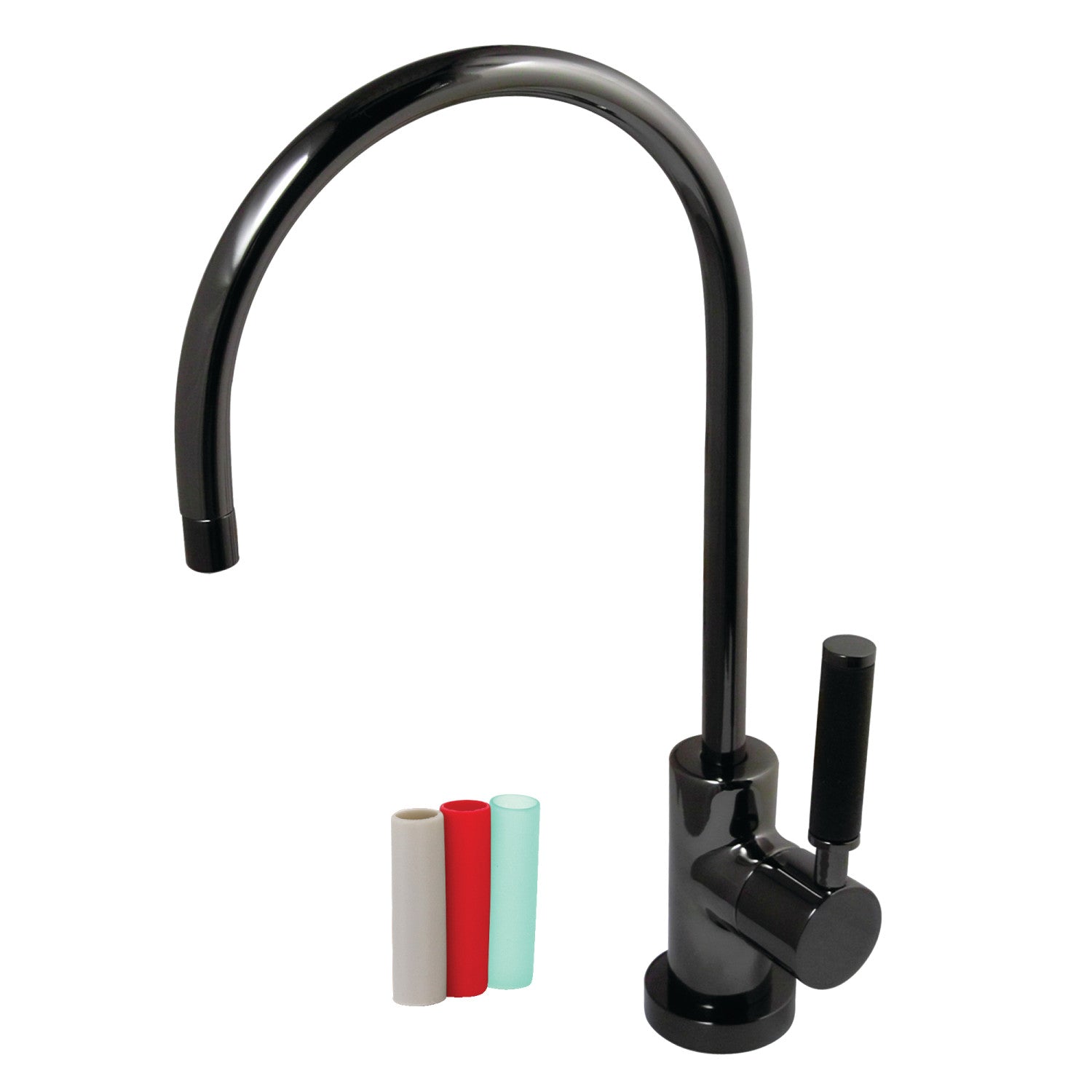 Kingston Sona NS8190DKL - Robinet de filtration d'eau à une poignée Onyx 1 trou, acier inoxydable noir