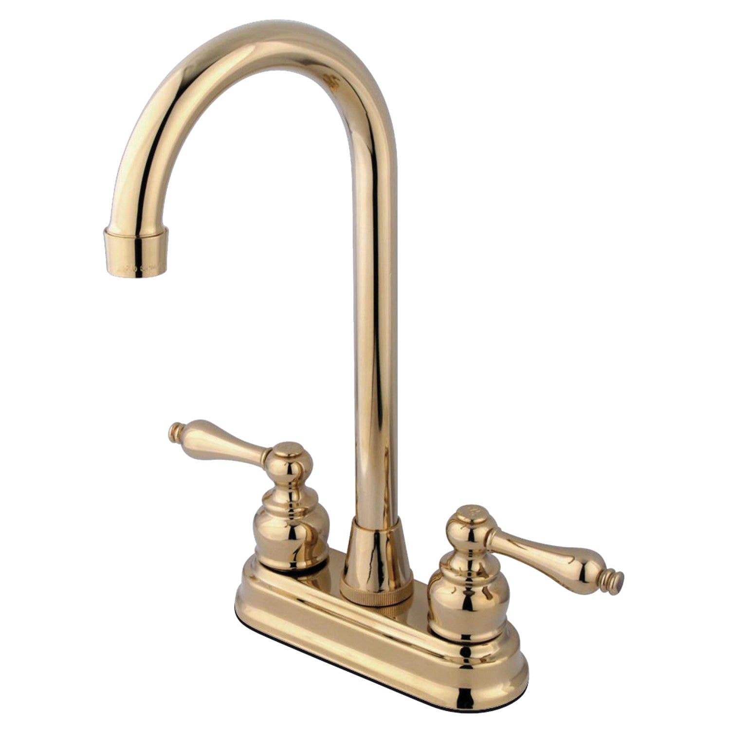 Kingston Tulare KB492AL - Victorian Two-Handle 2-Hole Deck Mount Bar Faucet, Polished Brass