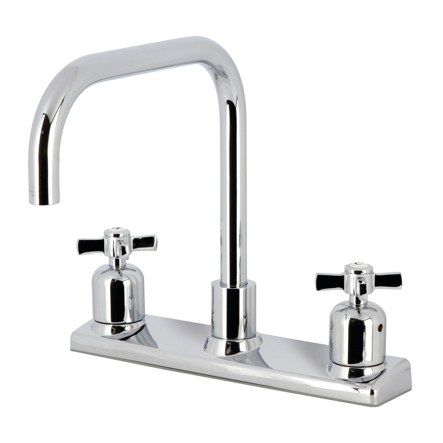 Kingston Tulare FB2141ZX - Robinet de cuisine central à deux poignées Millennium 2 trous 8, chrome poli