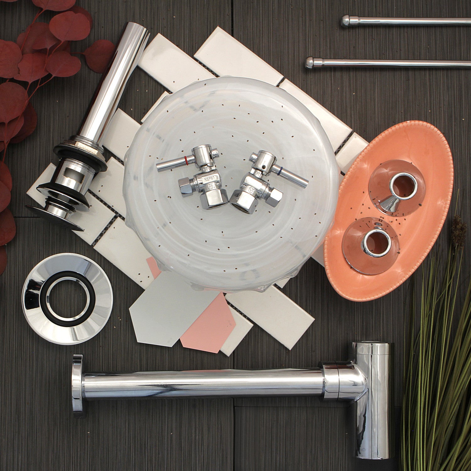 Kingston Sona CC43101DLVOKB30 - Trimscape Modern Plumbing Sink Trim Kit with Bottle Trap and Overflow Drain, Polished Chrome