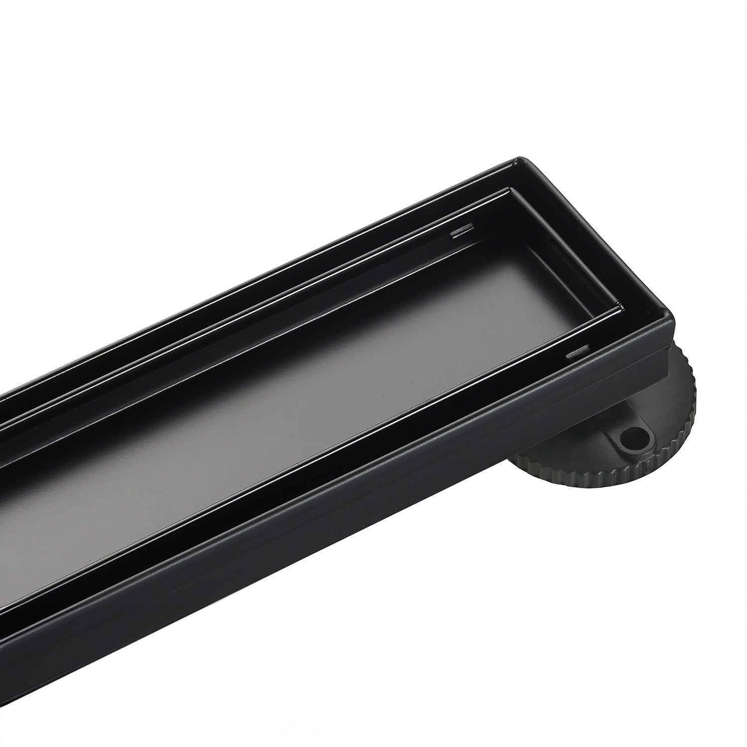 Kingston Watercourse BSF3220 32-Inch Stainless Steel Linear Shower Drain with Reversible Tile Insert and Flat Grate, Matte Black
