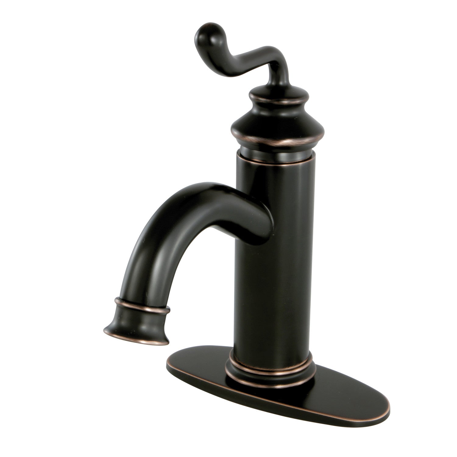 Kingston Heirloom LS5416RL - Robinet de salle de bain à une poignée Royale 1 trou avec plaque de pont et bonde à tirette, Naples Bronze