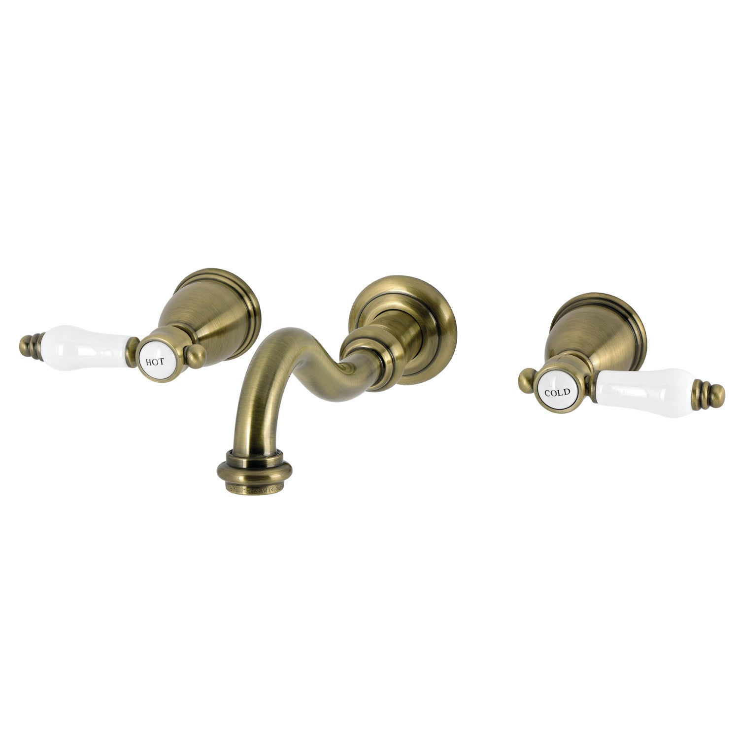 Kingston Heirloom KS3123BPL - Bel-Air Double-Handle 3 trous Robinet de salle de bain mural, laiton antique