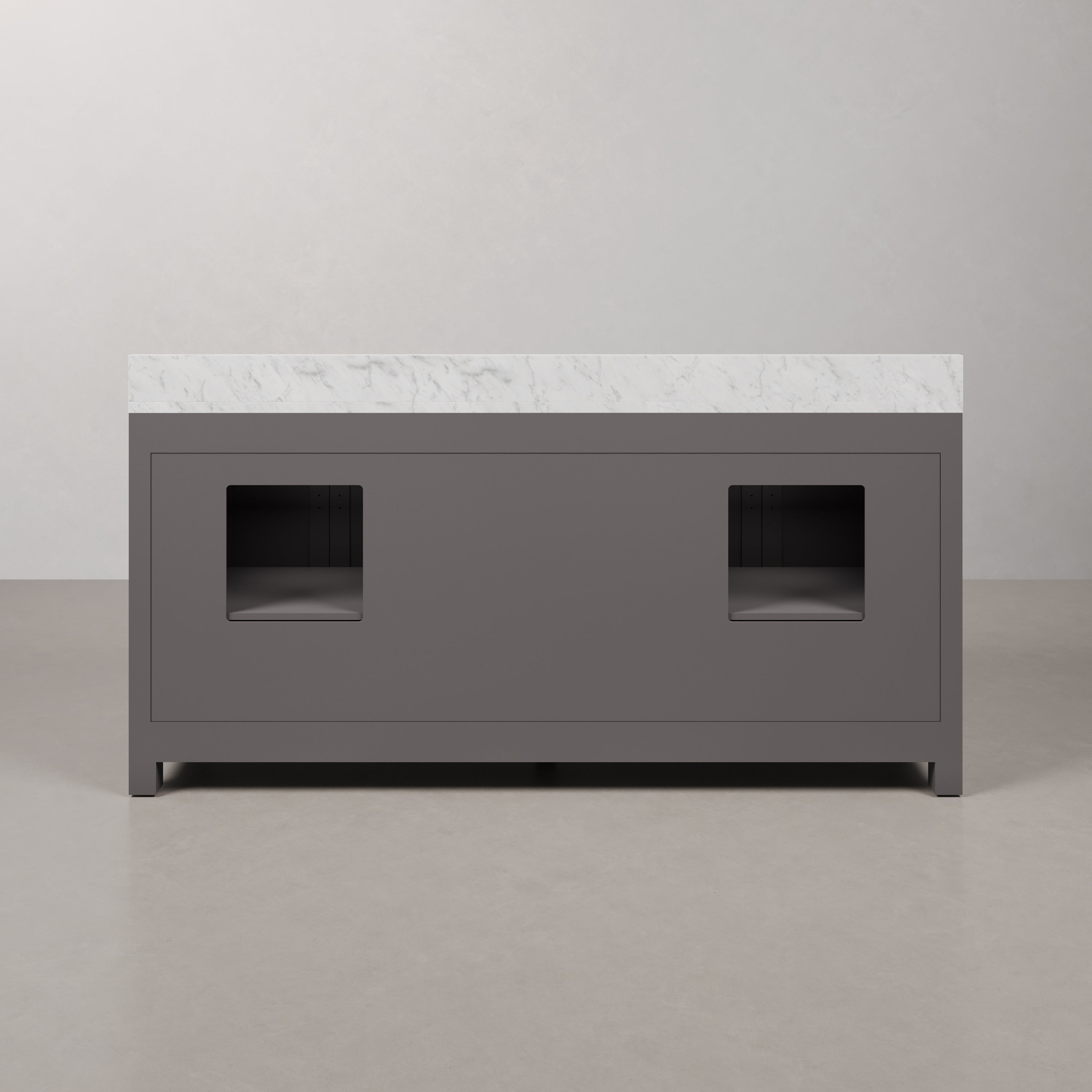 Kingston Luxe MS72CW01CG - 72 in. x 21 in. Bathroom Vanity Marble Top in Carrara White, Cashmere Grey