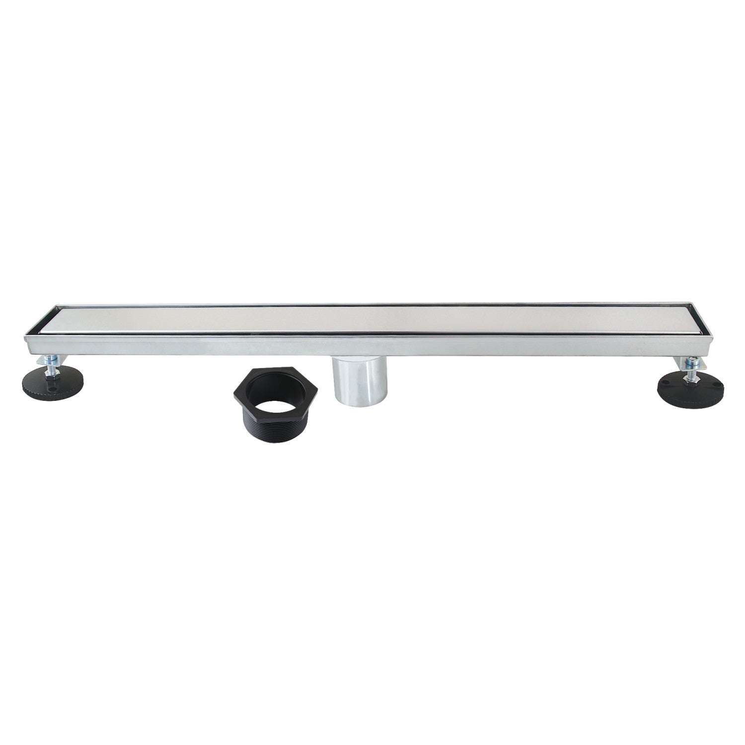 Kingston Watercourse BSF2421 24-Inch Stainless Steel Linear Shower Drain with Reversible Tile Insert and Flat Grate, Polished Chrome
