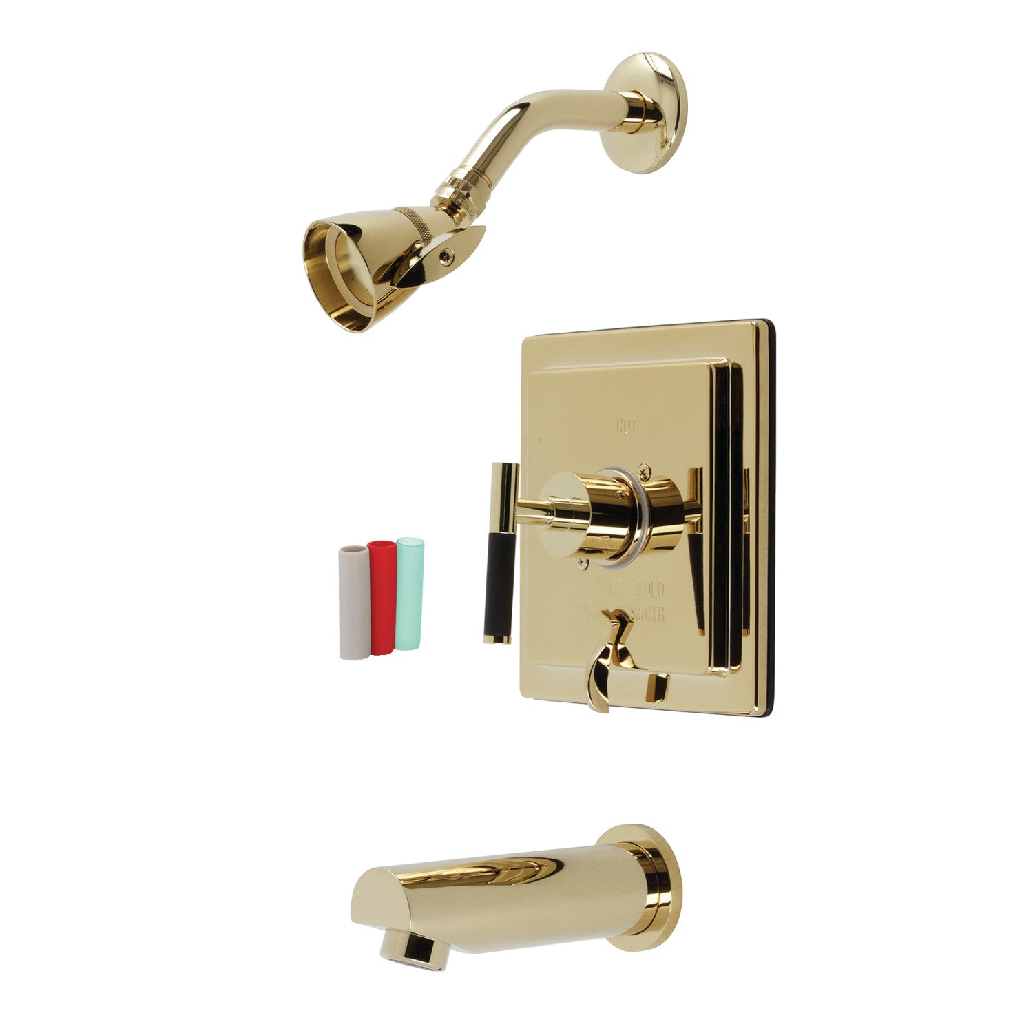 Kingston Sona KB86520CKL - Robinet de baignoire et de douche à pression simple poignée Kaiser, laiton poli
