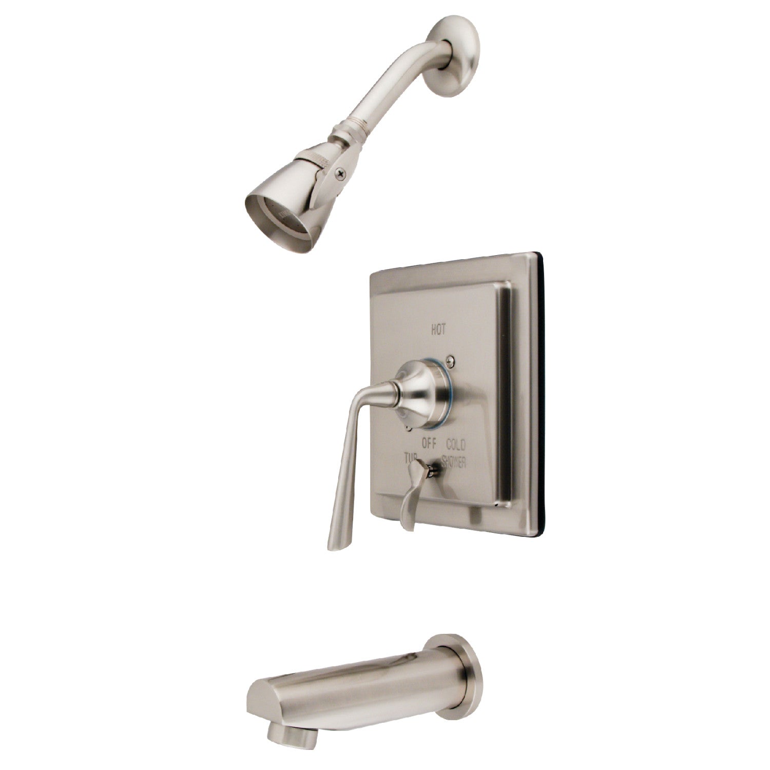 Kingston Sona KB86580ZL - Robinet de baignoire et de douche équilibré à une poignée Silver Sage, Nickel brossé
