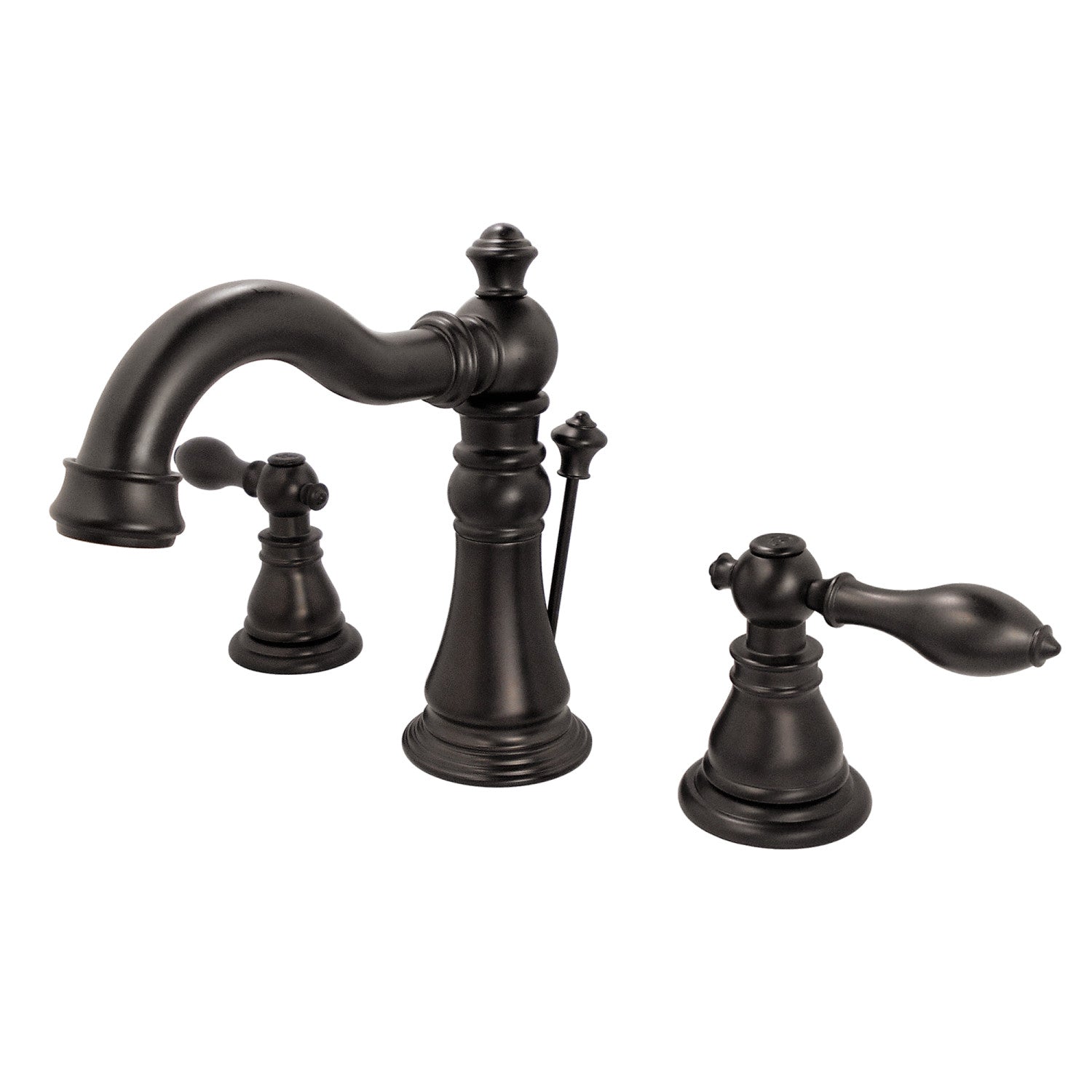Kingston Heirloom FSC1975ACL - American Classic Two-Handle 3-Hole Deck Mount Widespread Bathroom Faucet with Pop-Up Drain, Oil Rubbed Bronze