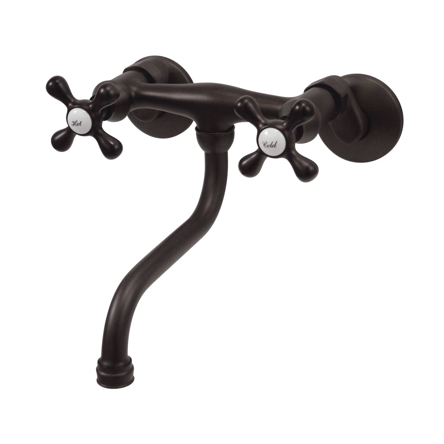 Kingston Heirloom KS216ORB - Robinet de salle de bains à double poignée 2 trous Wall Mount, bronze frotté à l'huile