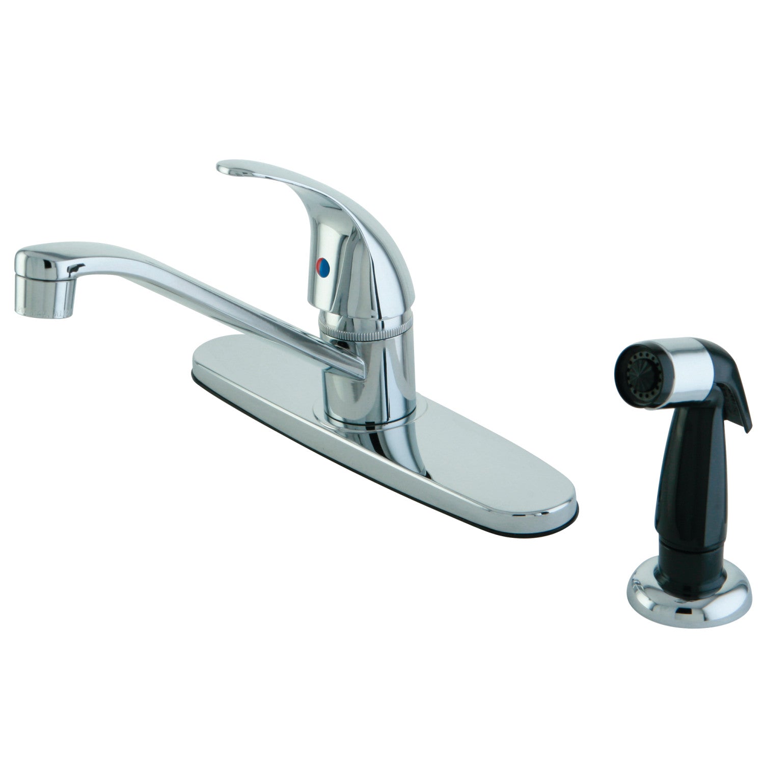 Kingston Tulare KB6571LL - Robinet de cuisine central 4 trous 8" avec pulvérisateur latéral, chrome poli