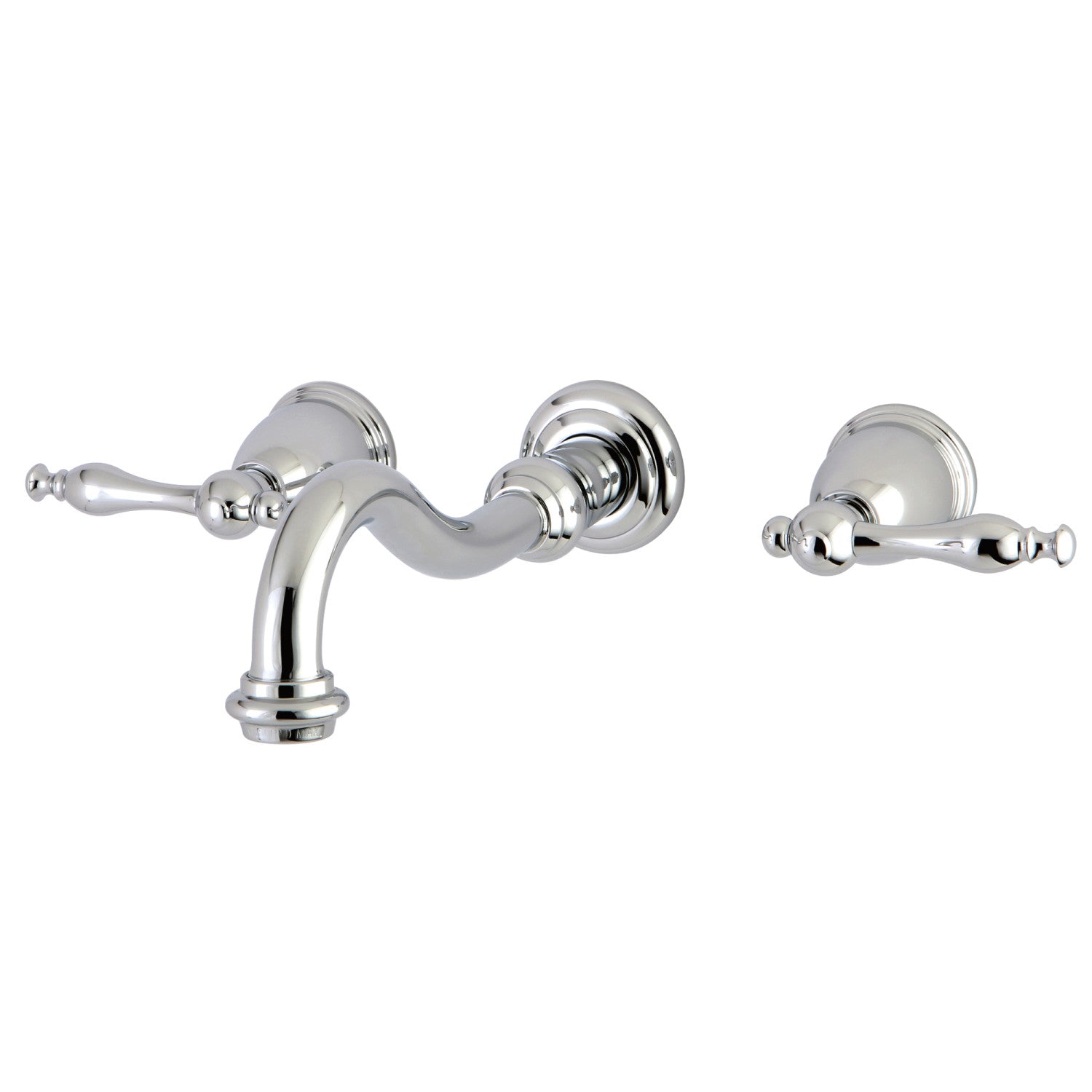 Kingston Heirloom KS3121NL - Robinet de salle de bains mural double poignée vintage 3 trous, chrome poli