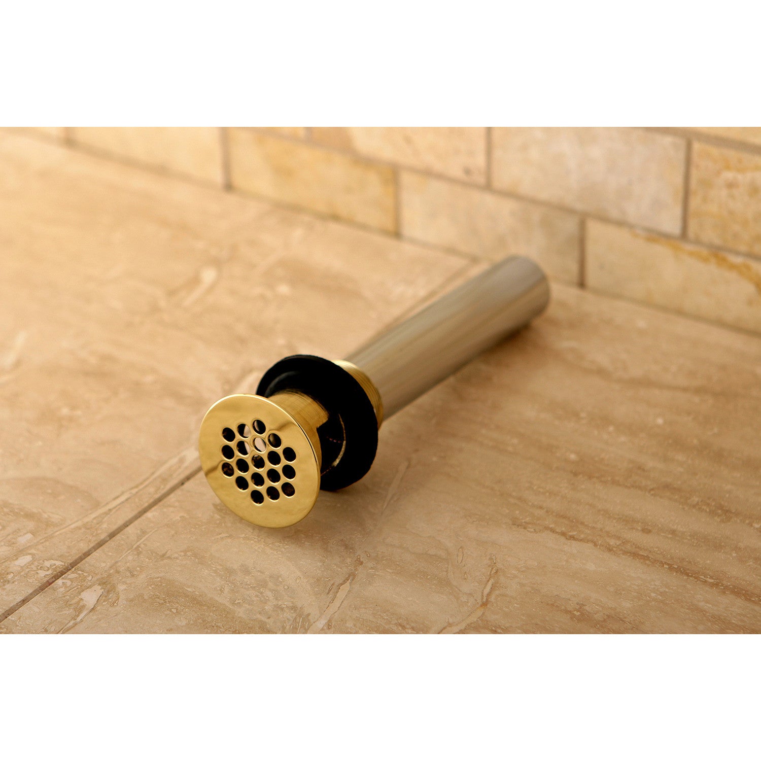 Kingston Trimscape KB5002 Brass Grid Bathroom Sink Drain with Overflow, 17 Gauge, Polished Brass