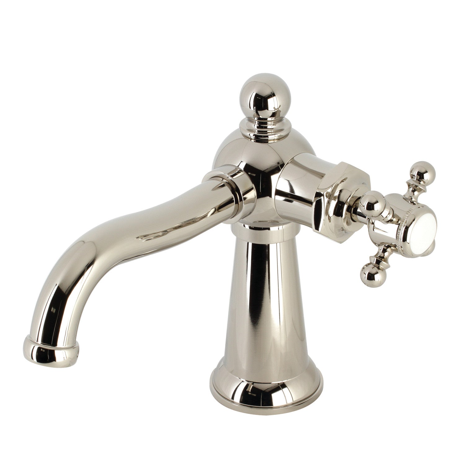 Kingston Heirloom KS154BXPN - Robinet de salle de bains à une poignée nautique 1 trou avec bonde à tirette, nickel poli