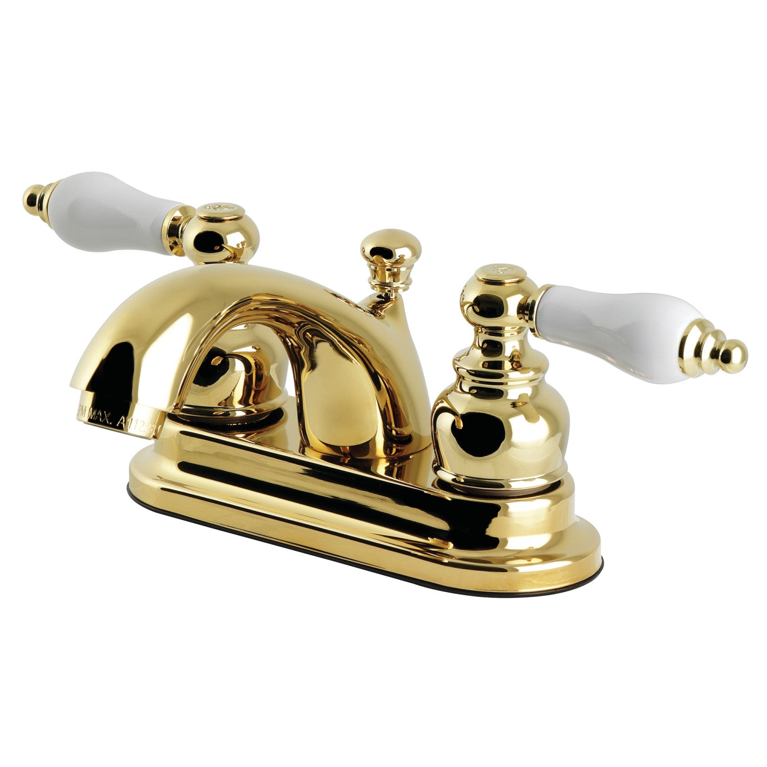 Kingston Heirloom GKB2602PL - Vintage Double-Handle 3 trous montage sur plage 4-Inch Centerset Robinet de salle de bains avec drain à tirette, laiton poli