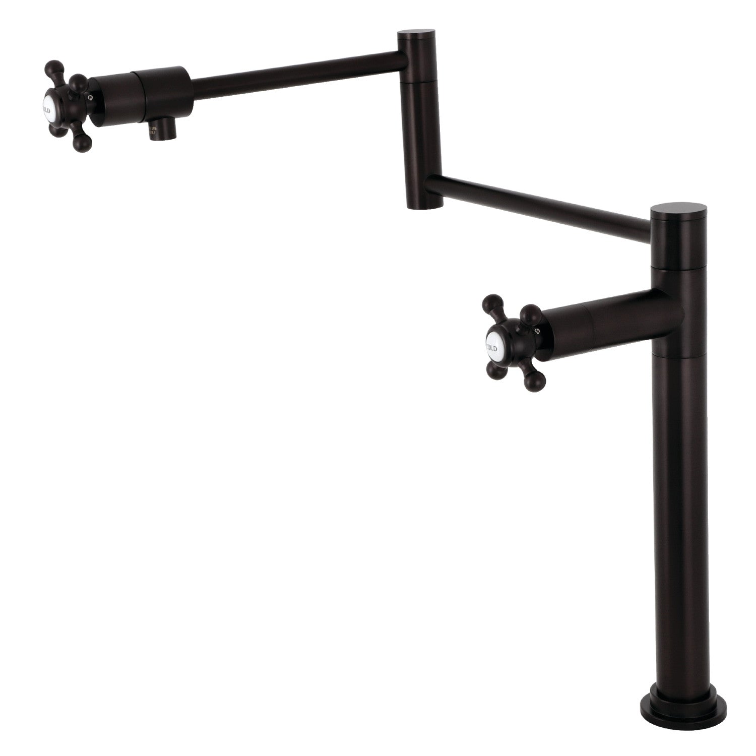 Kingston Metropolitan KS4705BX Robinet de remplissage de pot de plate-forme à deux poignées 1 trou, bronze frotté à l'huile