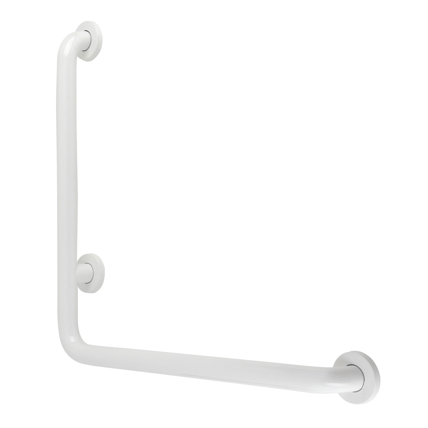 Kingston Tulare GBL1224CSRW - Made To Match 24-Inch x 24-Inch L-Shaped Stainless Steel ADA Grab Bar - Right Hand, White