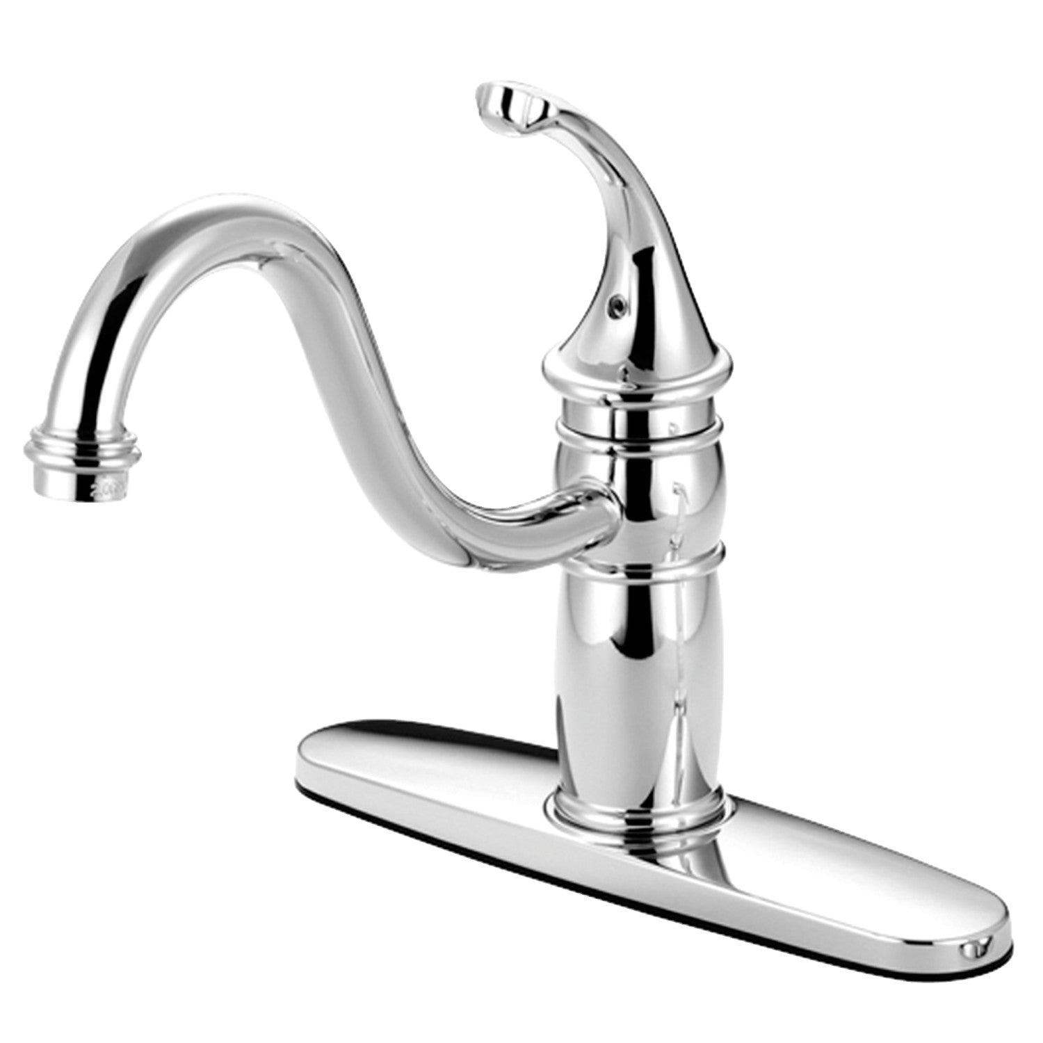 Kingston Heirloom KB1571GLLS - Robinet de cuisine géorgien simple poignée 1-or-3 trou, chrome poli