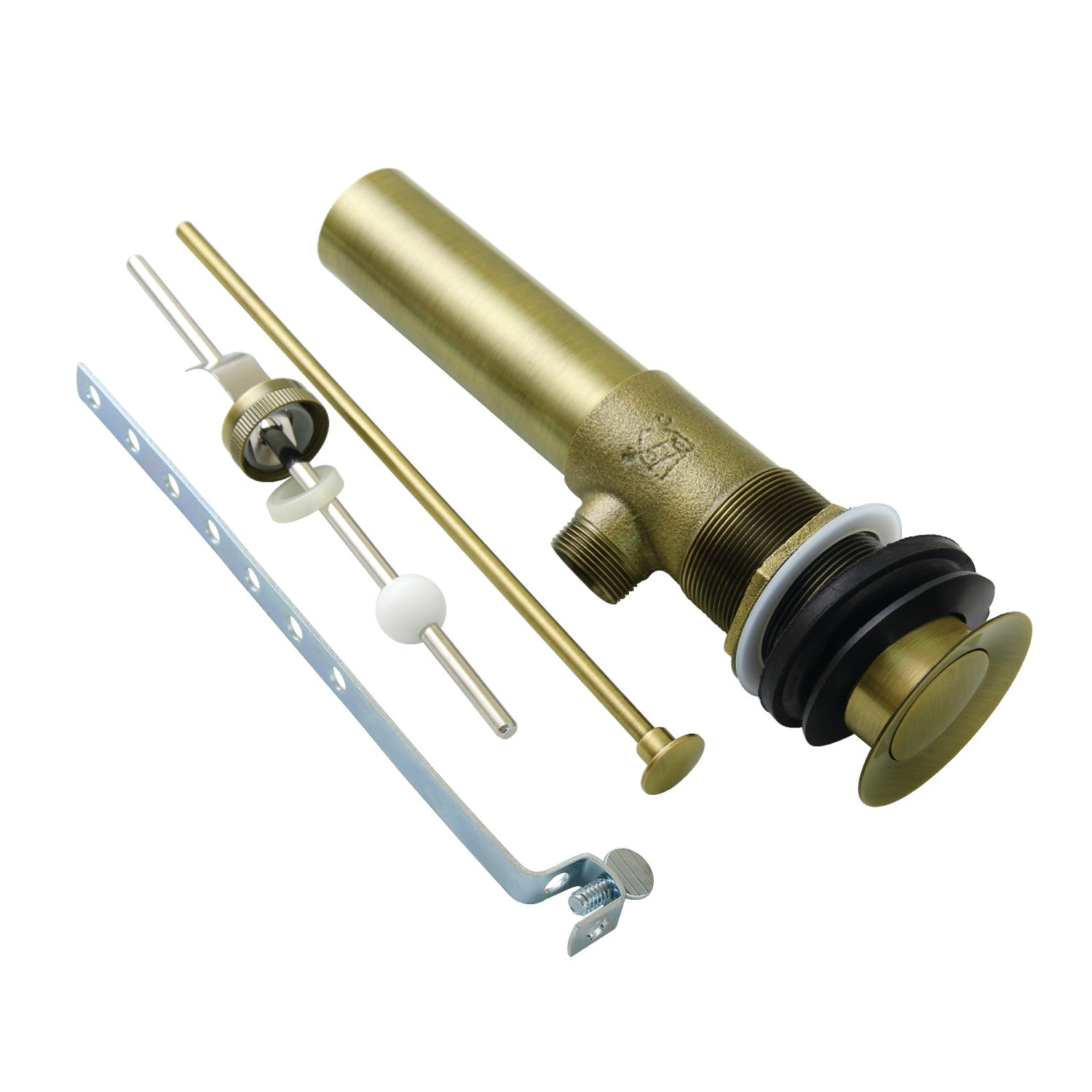 Kingston Made To Match KB1113 Brass Pop-Up Bathroom Sink Drain with Overflow, 22 Gauge, Antique Brass