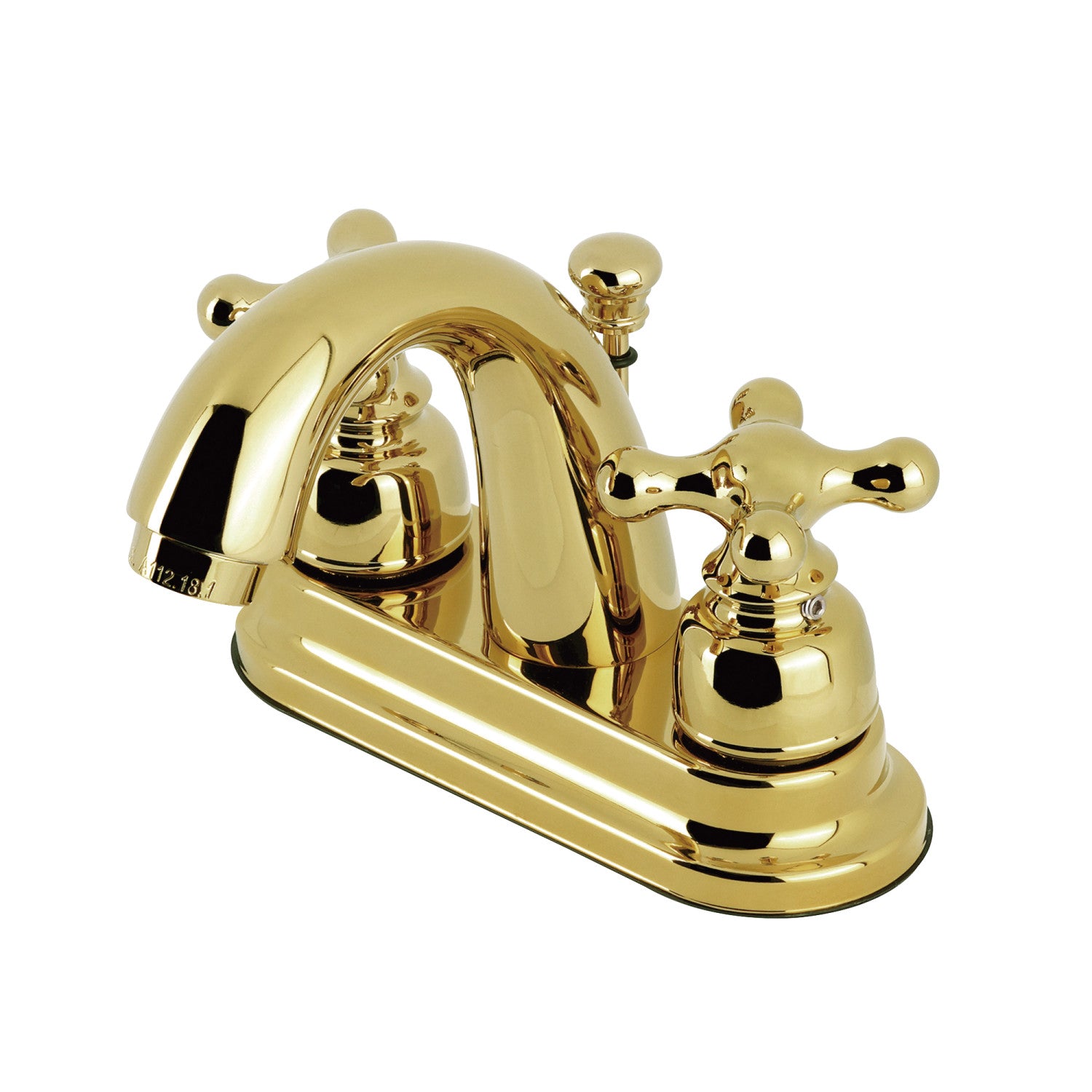 Kingston Restoration KB5612AX Double-Handle 3 trous montage sur plage 4-Inch Centerset Robinet de salle de bains avec drain à tirette, laiton poli