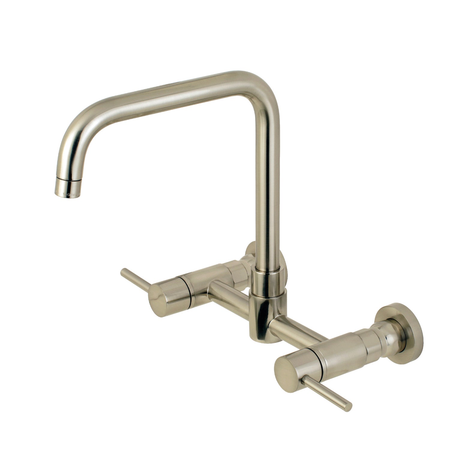 Kingston Sona KS8168DL - Robinet de cuisine à deux poignées Concord 2 trous Wall Mount Bridge, nickel brossé