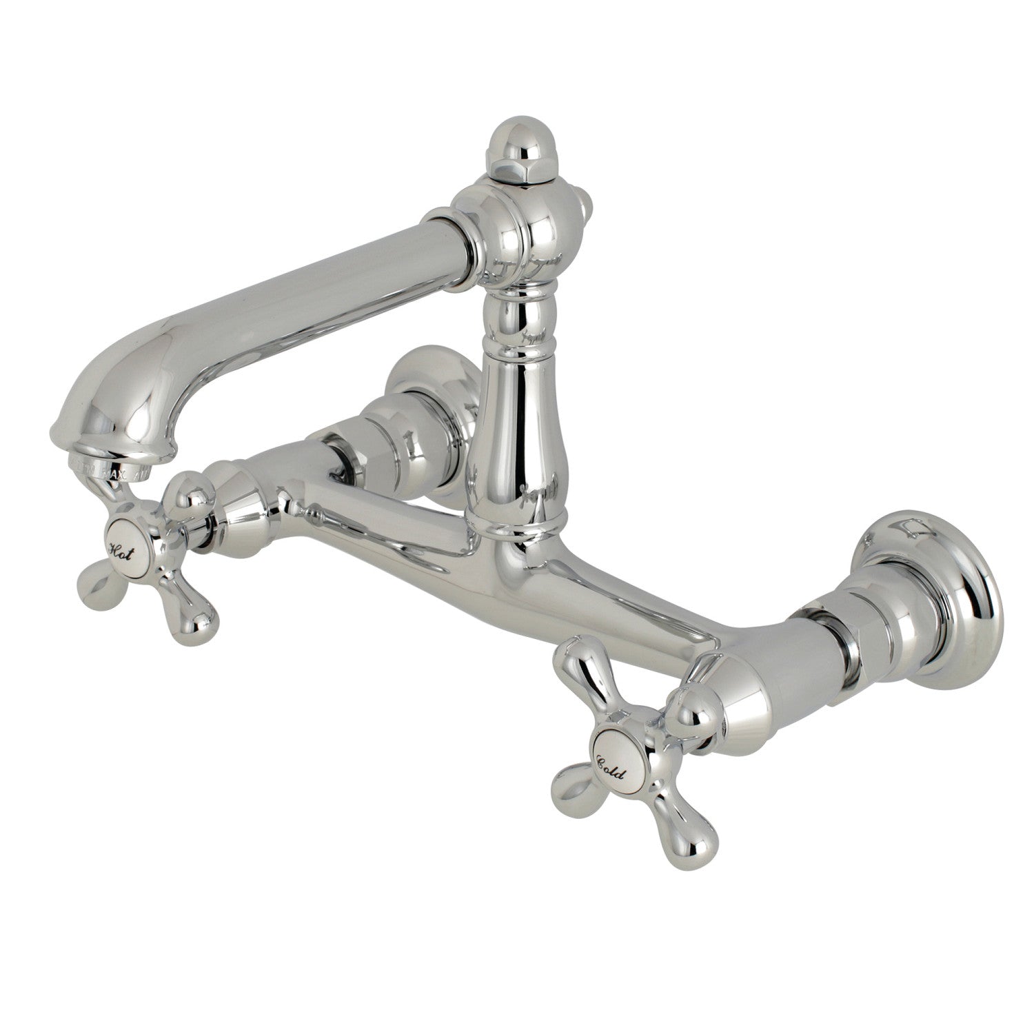 Kingston Heirloom KS7241AX - Robinet de salle de bains à double poignée de pays anglais 2 trous, chrome poli