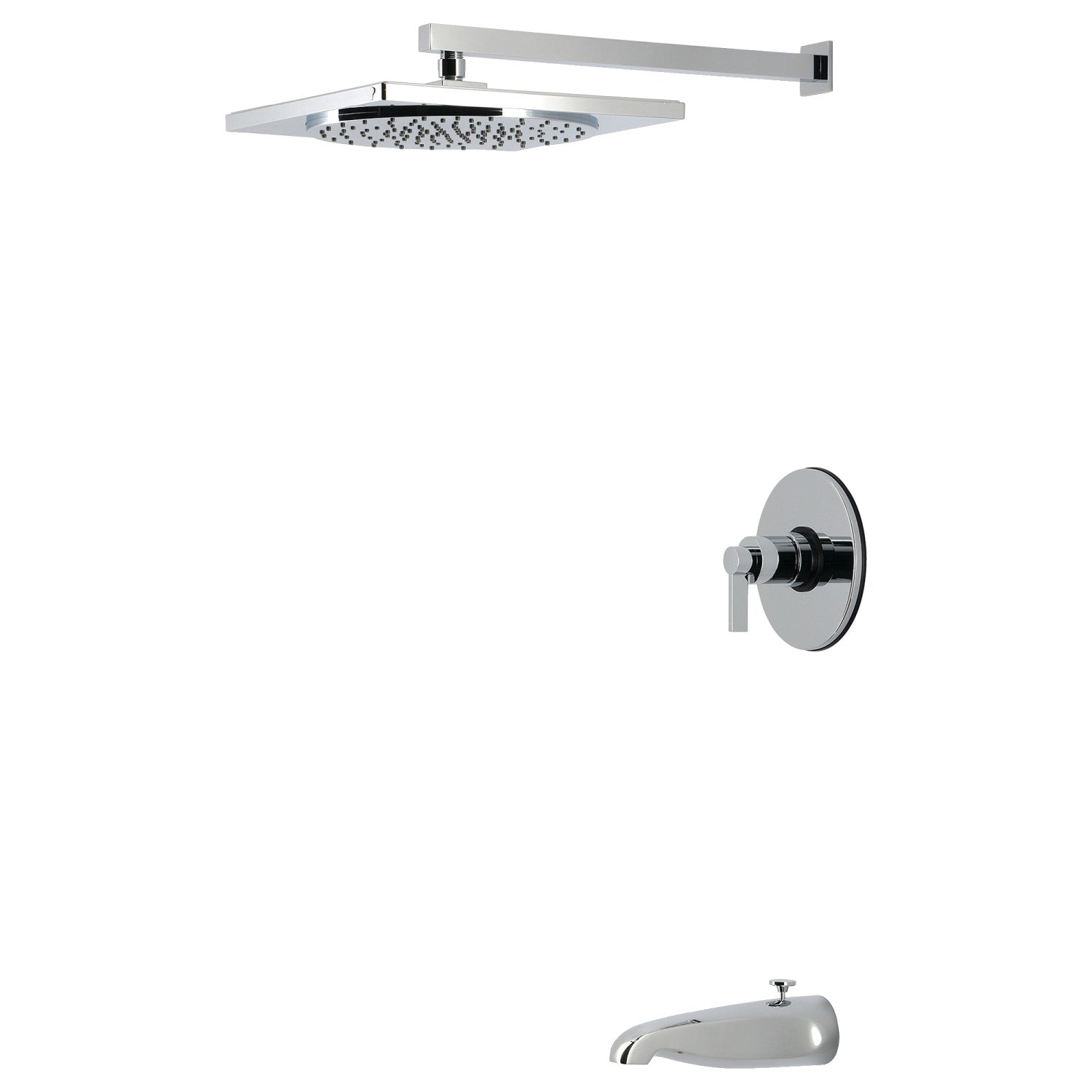 Kingston NuvoFusion KB8331NDL Robinet de baignoire et de douche équilibré à une poignée, chrome poli