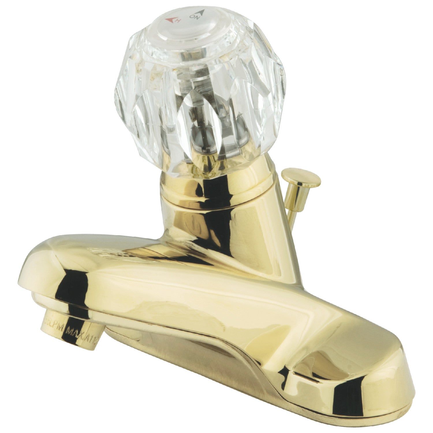 Kingston Tulare KB522 - Americana Single-Handle 3-Hole Deck Mount 4-Inch Centerset Bathroom Faucet with ABS Pop-Up Drain, Polished Brass