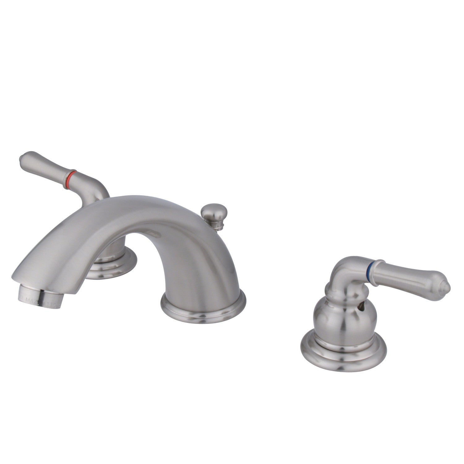 Kingston Tulare KB968 - Magellan Two-Handle 3-Hole Deck Mount Widespread Bathroom Faucet with Pop-Up Drain, Brushed Nickel